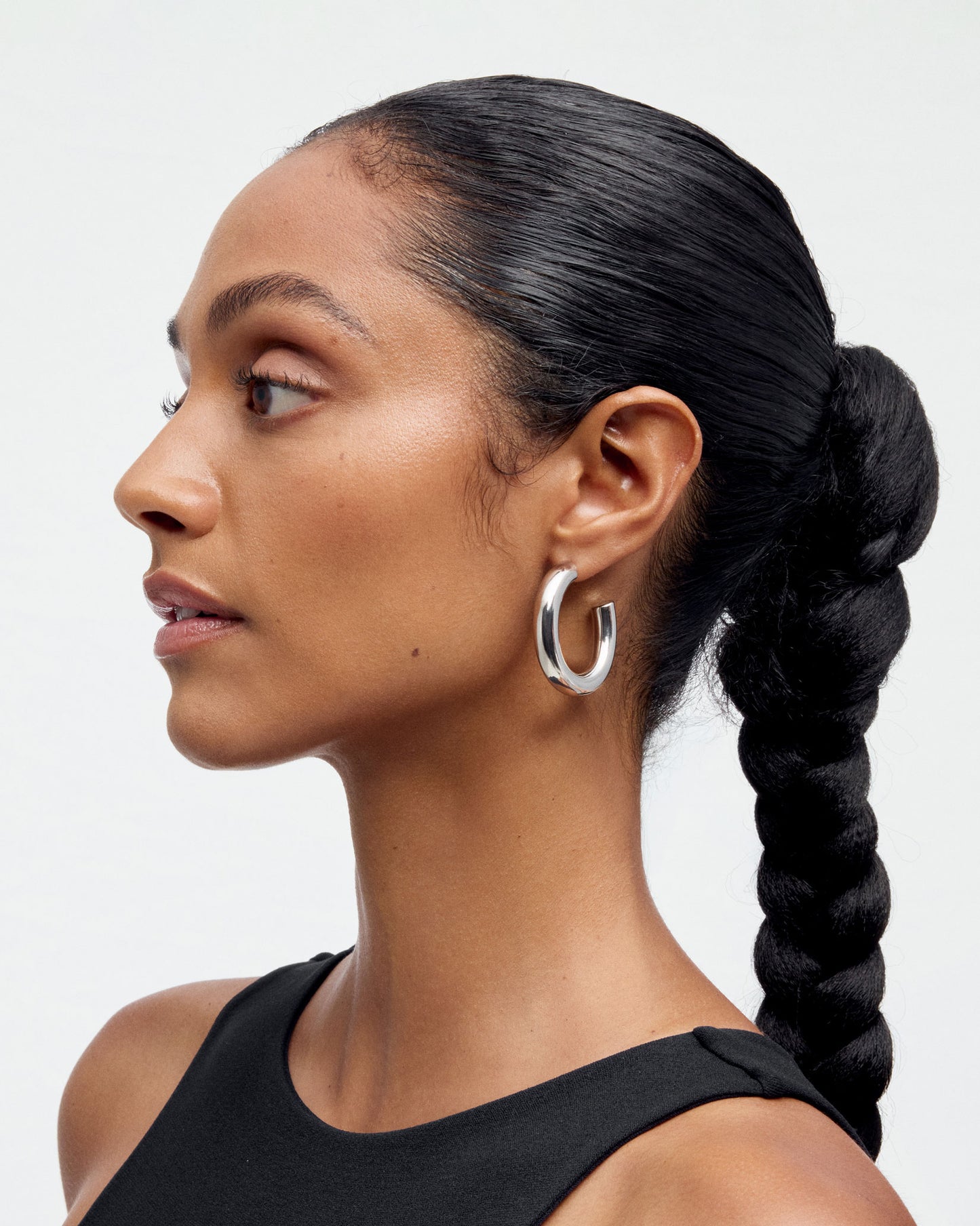 1.5" Perfect Oval Hoops in Silver