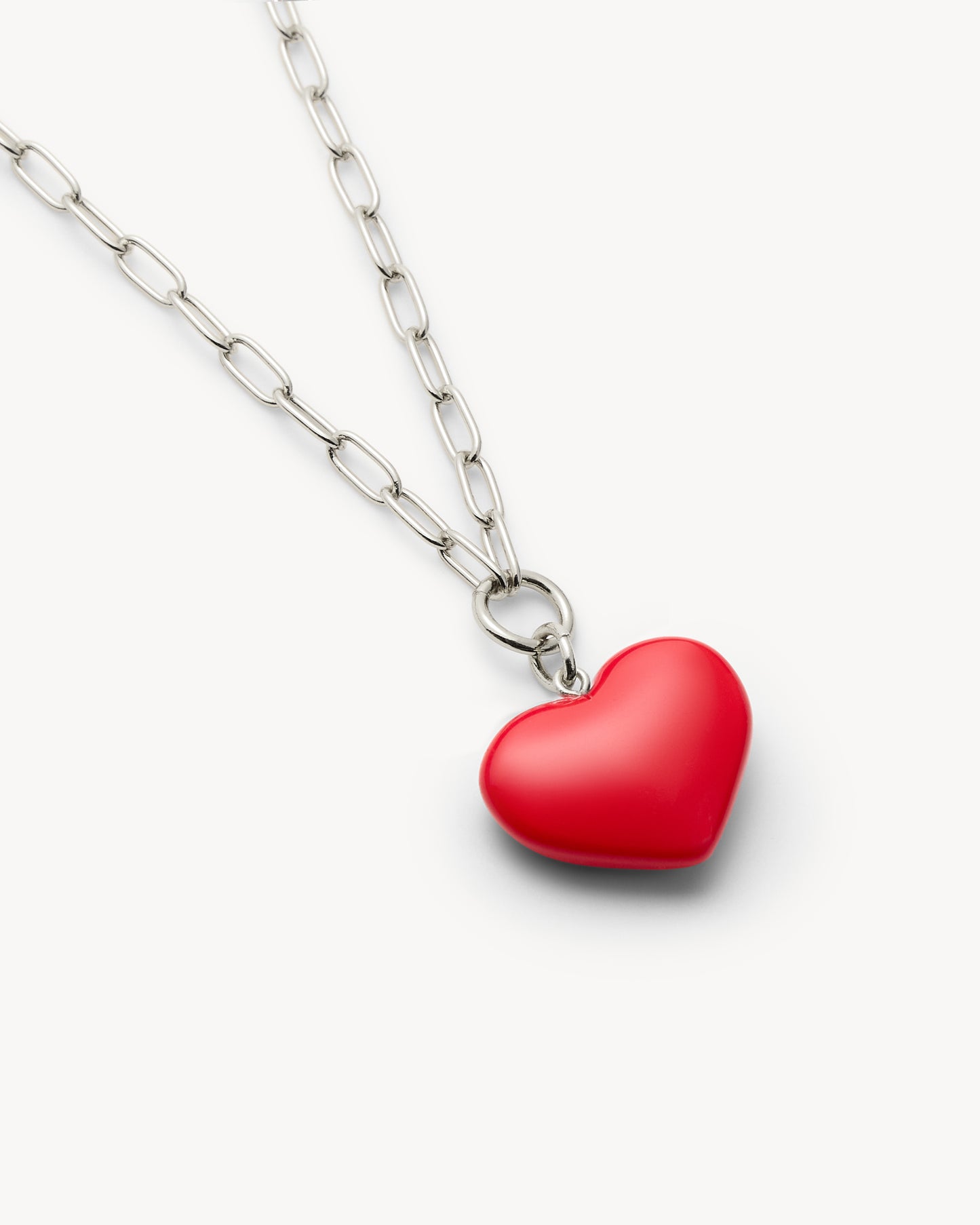 Mini Heart Pendant Necklace in Ruby