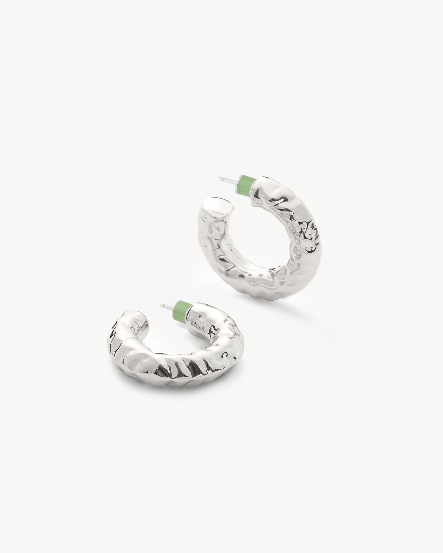 1.25" Perfect Crunch Hoops in Silver
