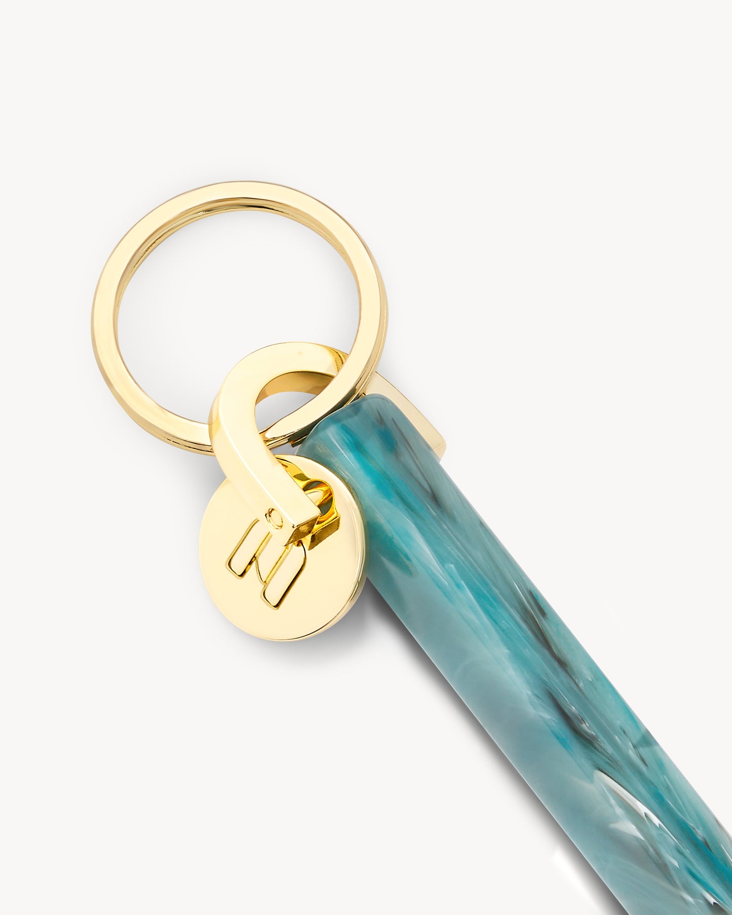 Bar Keychain in Jadeite - Gold