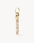 Bar Keychain in Taupe Shell - Gold