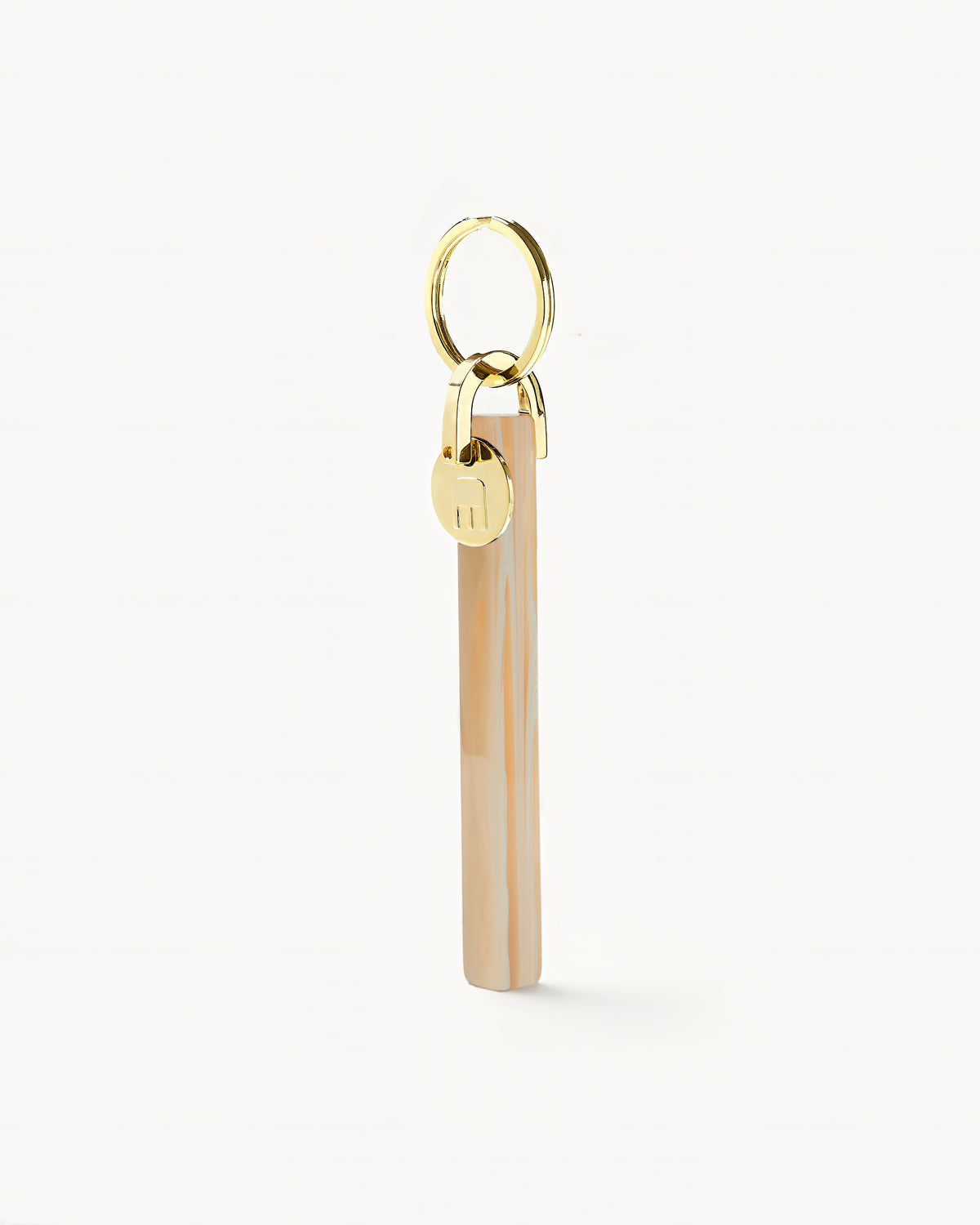 Bar Keychain in Alabaster - Gold