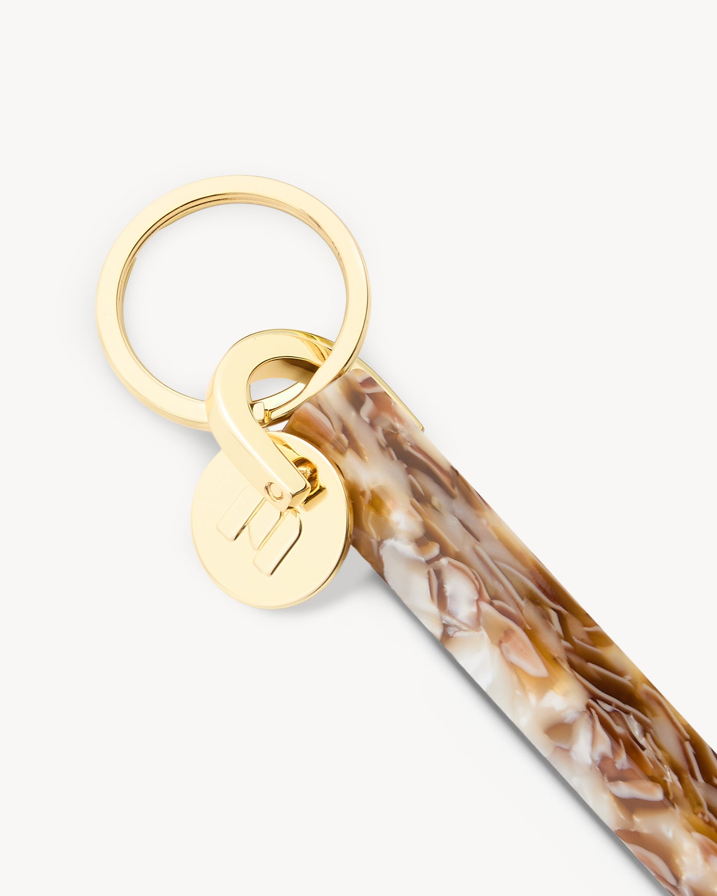 Bar Keychain in Baja Tortoise - Gold