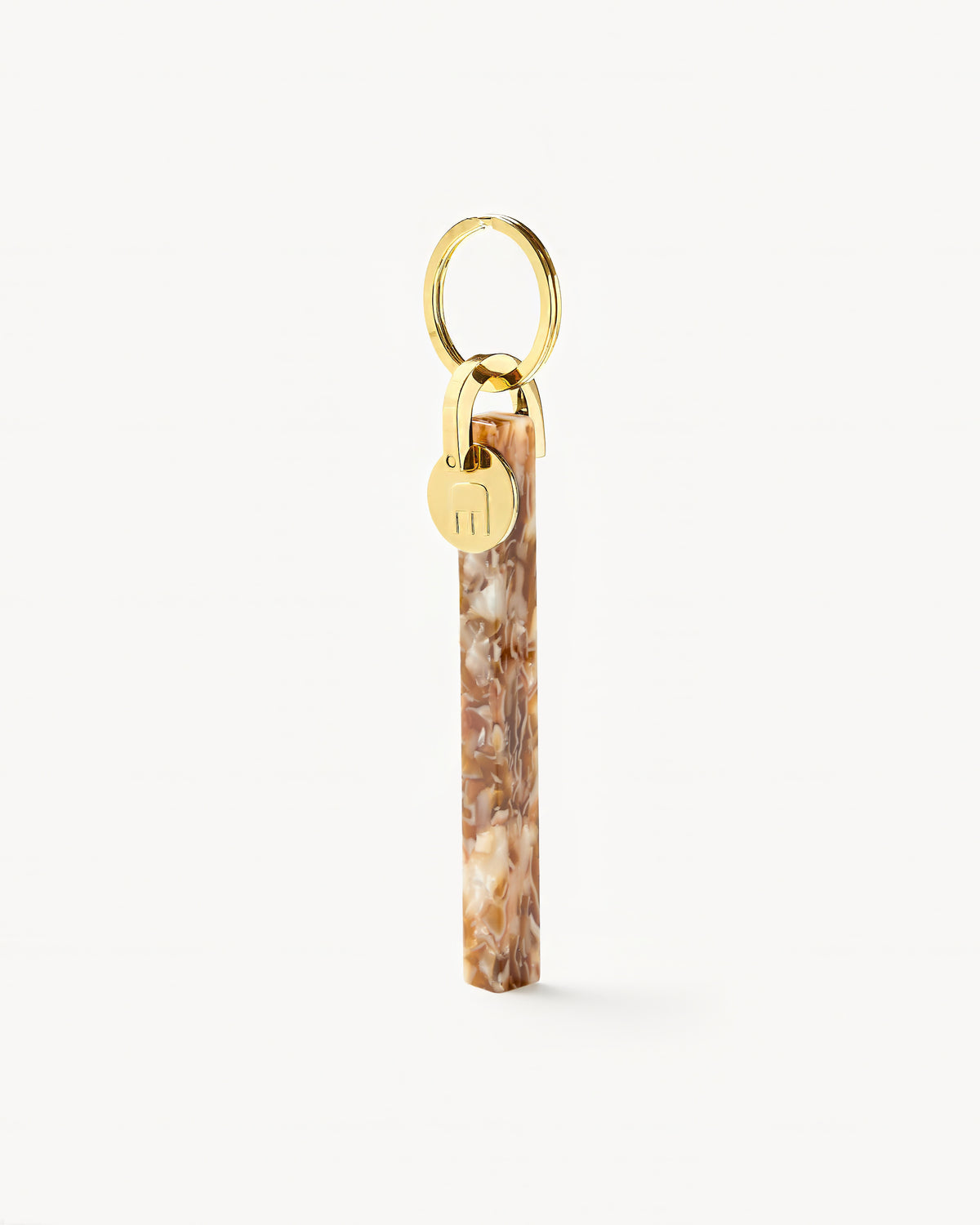 Bar Keychain in Baja Tortoise - Gold