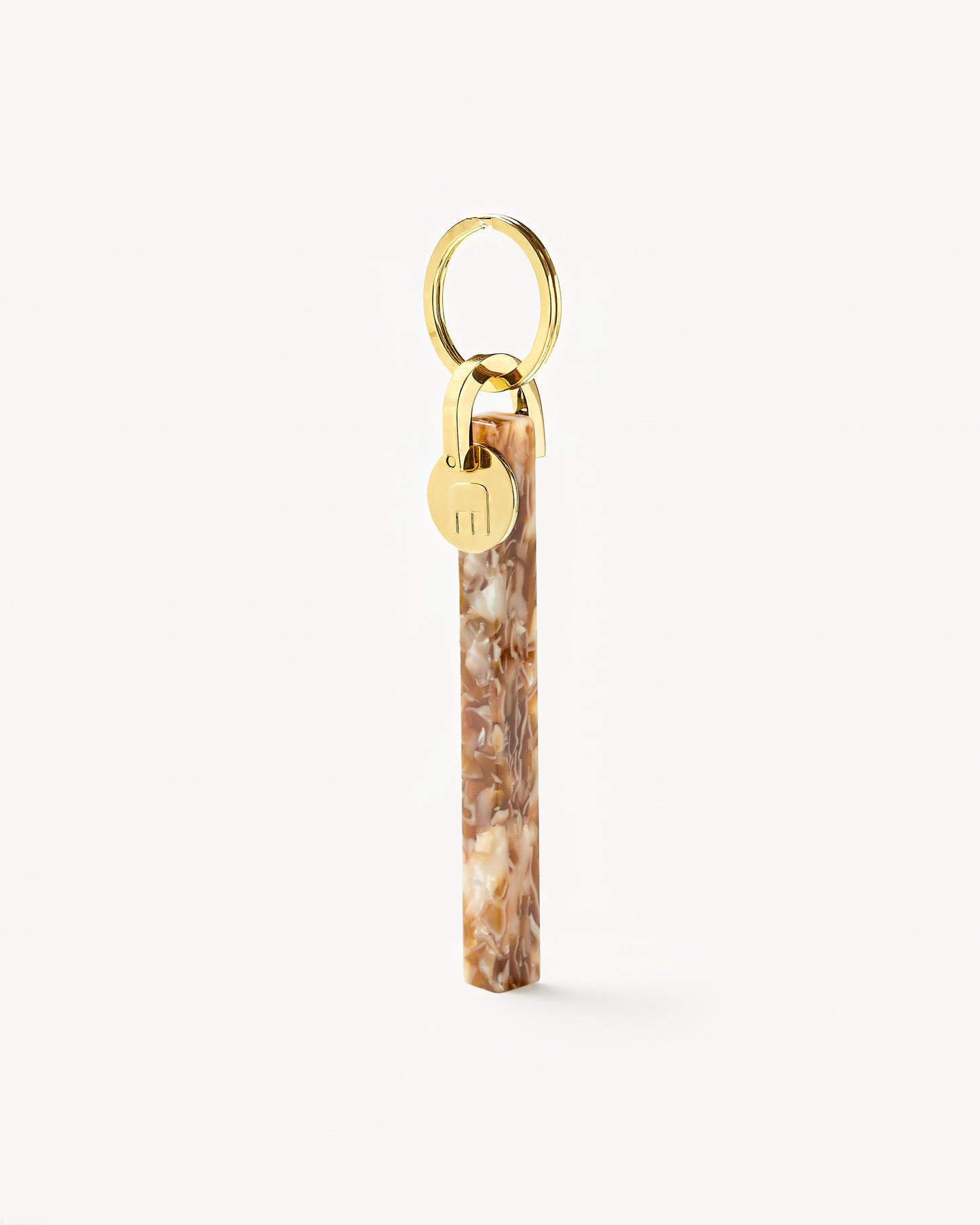 Bar Keychain in Baja Tortoise - Gold