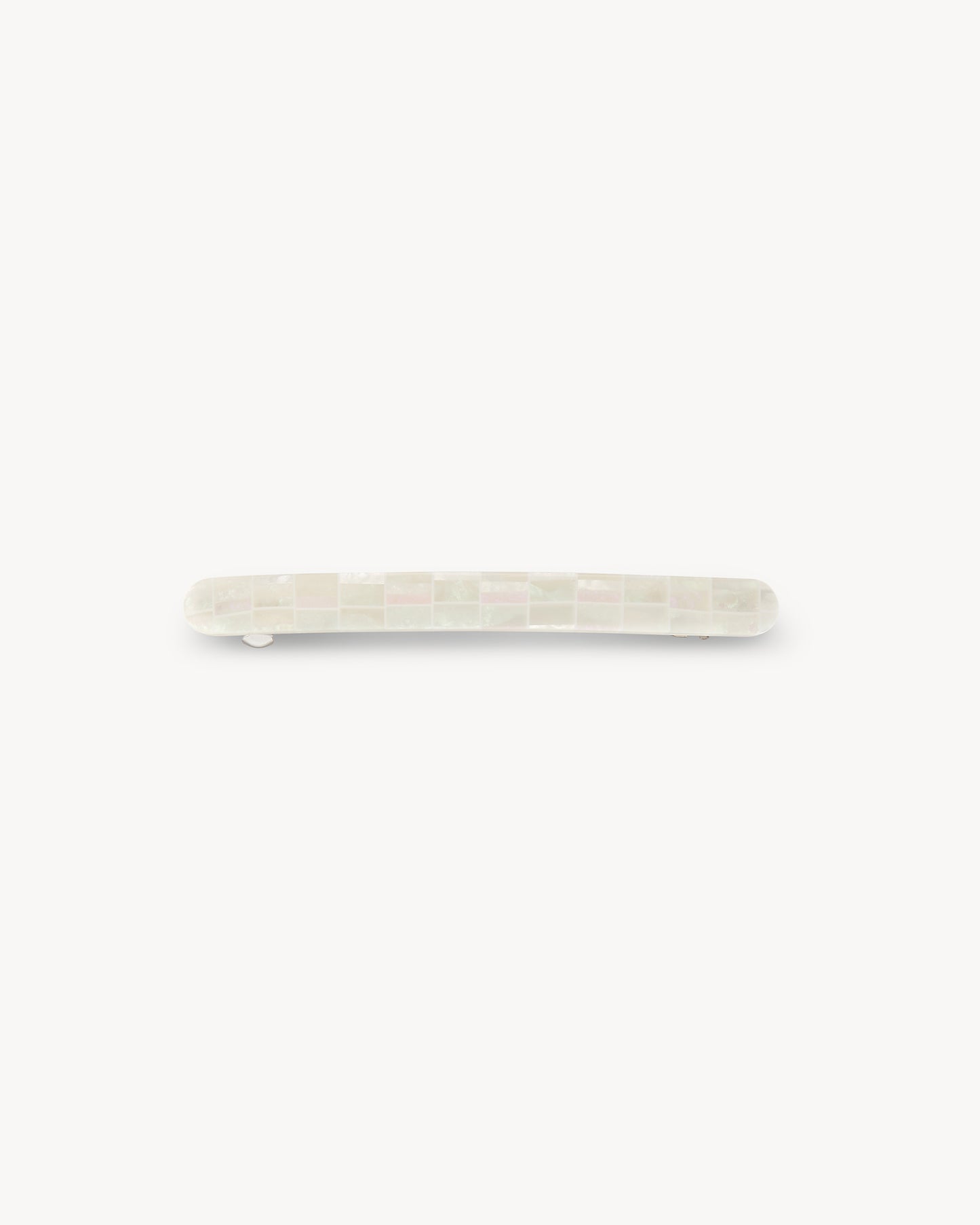 Slim Paris Barrette in Opalite Shell Checker
