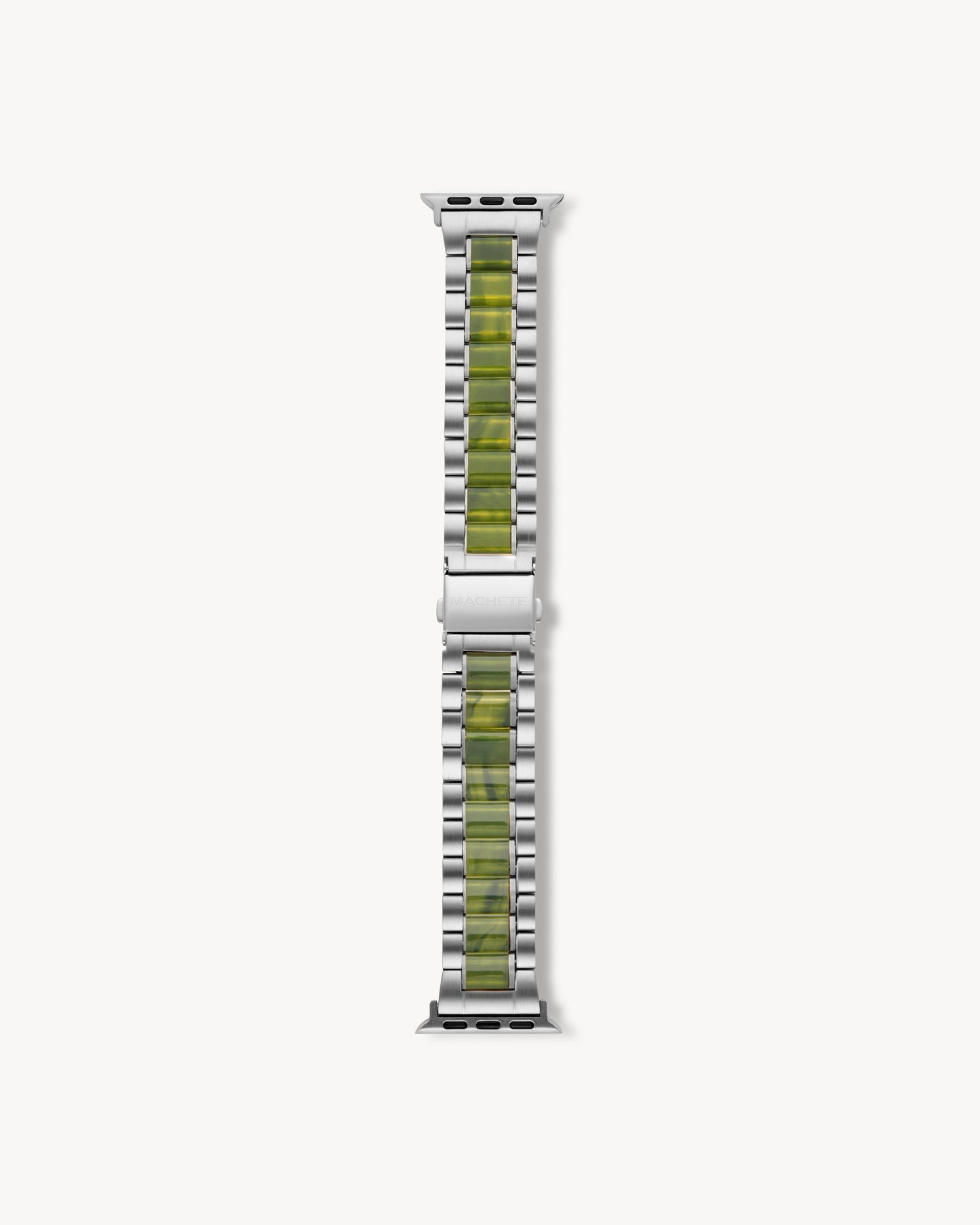 Boyfriend Apple Watch Band in Silver / Algae
