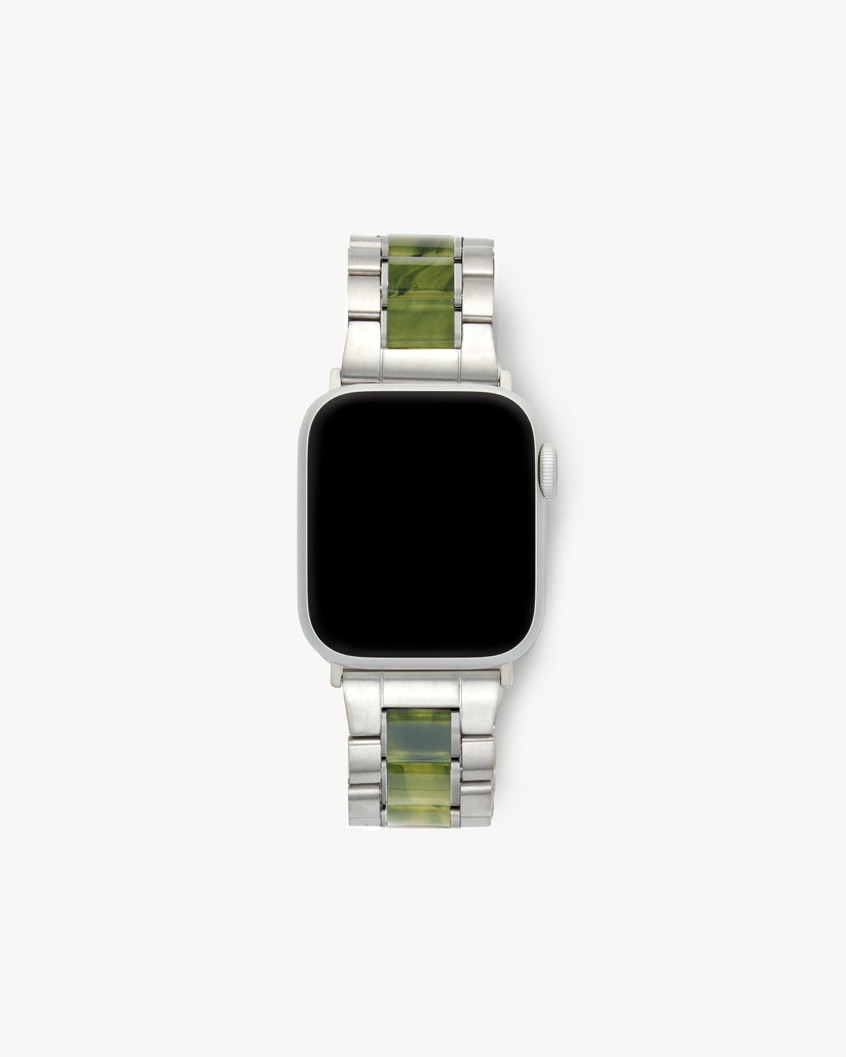 Boyfriend Apple Watch Band in Silver / Algae
