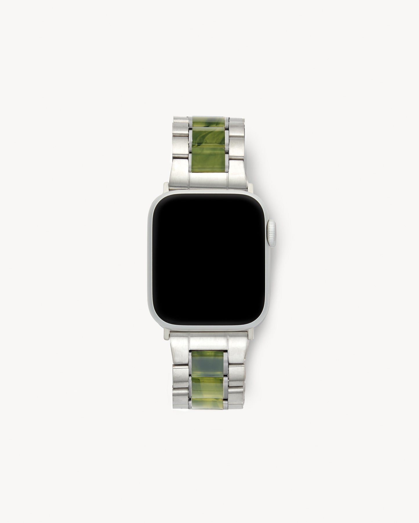 Boyfriend Apple Watch Band in Silver / Algae