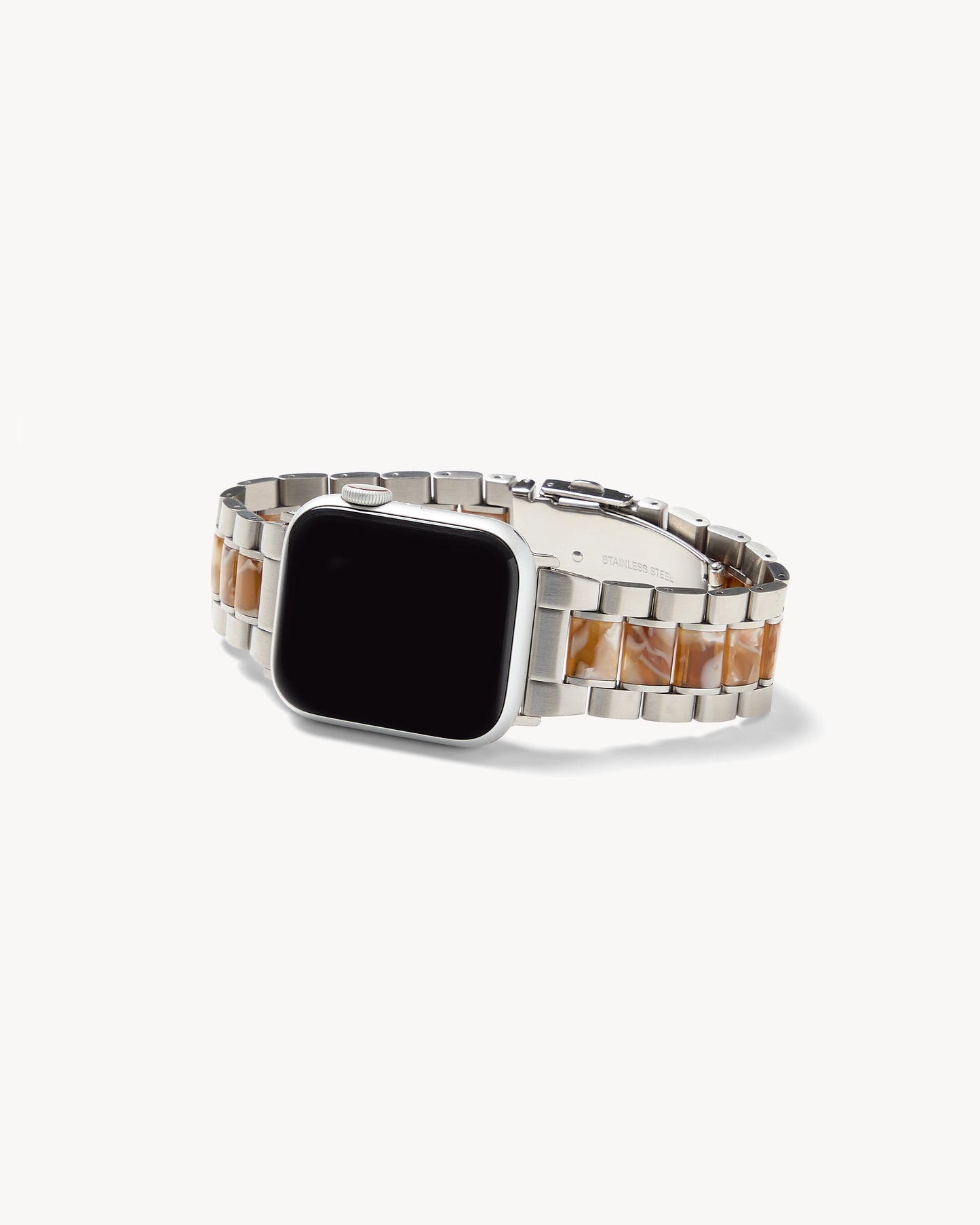 Boyfriend Apple Watch Band in Silver / Baja Tortoise