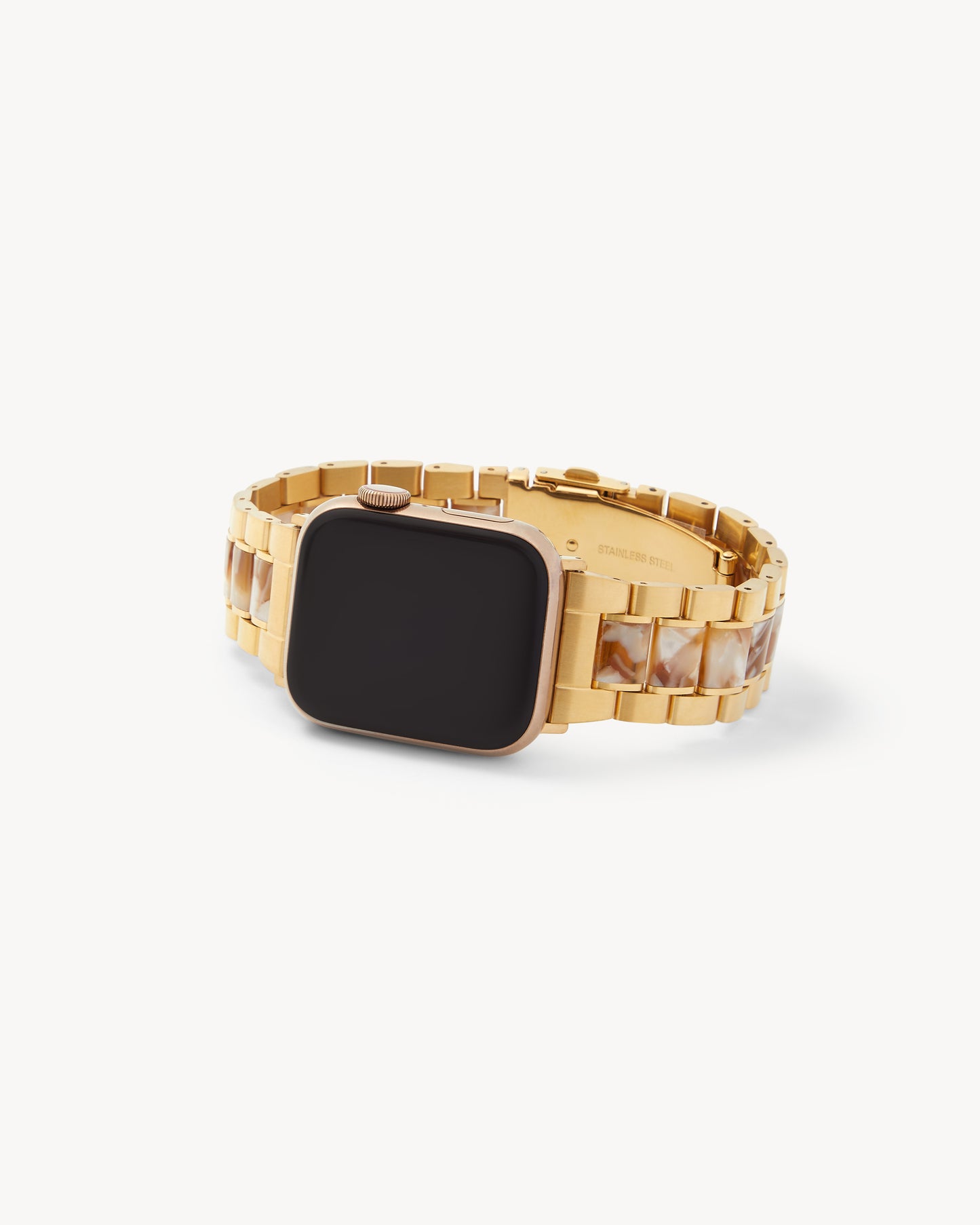 Boyfriend Watch Band in Gold / Baja Tortoise