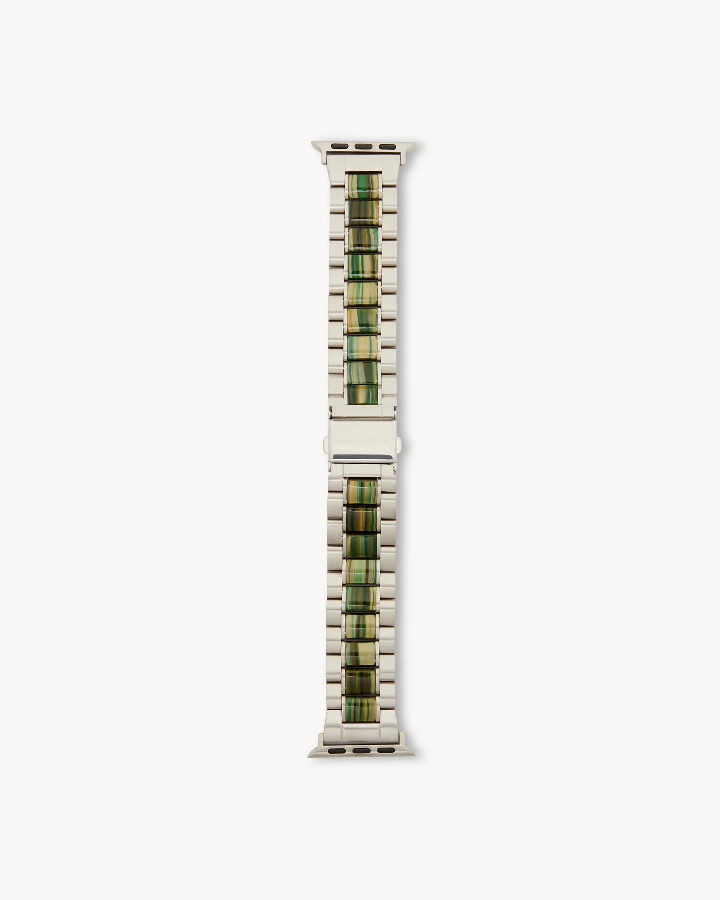 Boyfriend Apple Watch Band in Silver / Meadow