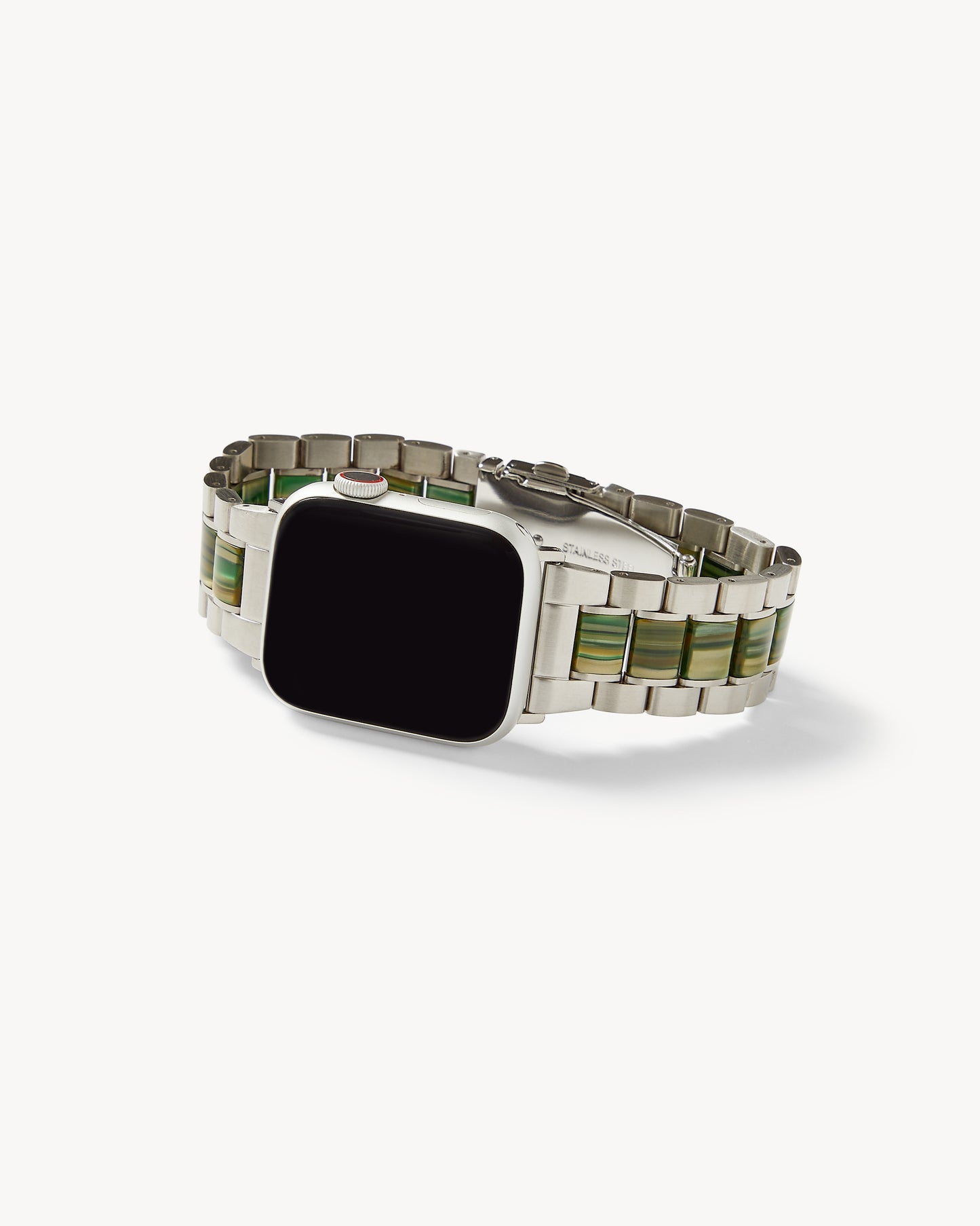 Boyfriend Apple Watch Band in Silver / Meadow