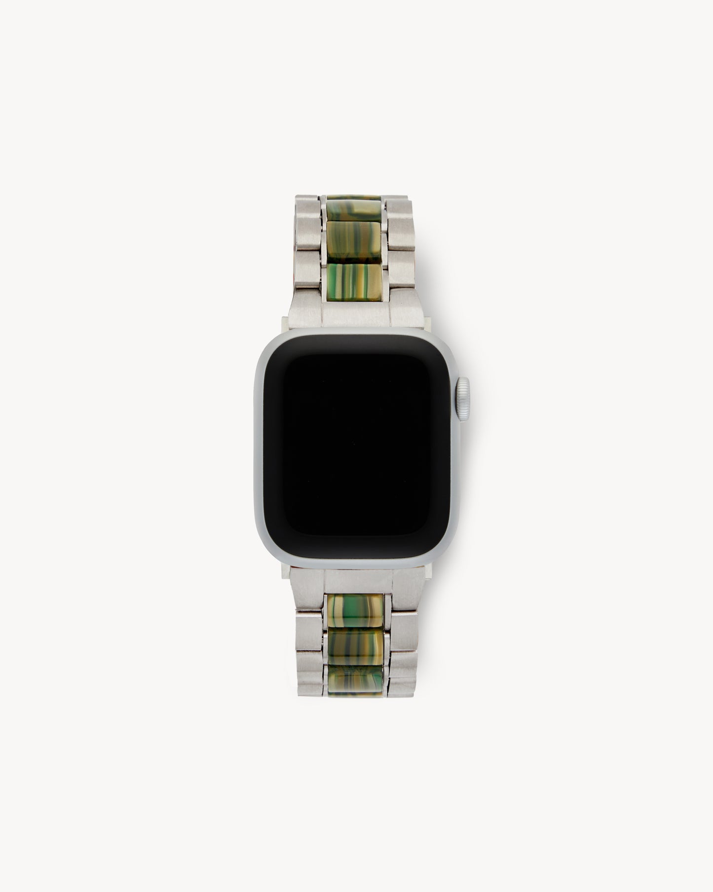 Boyfriend Apple Watch Band in Silver / Meadow