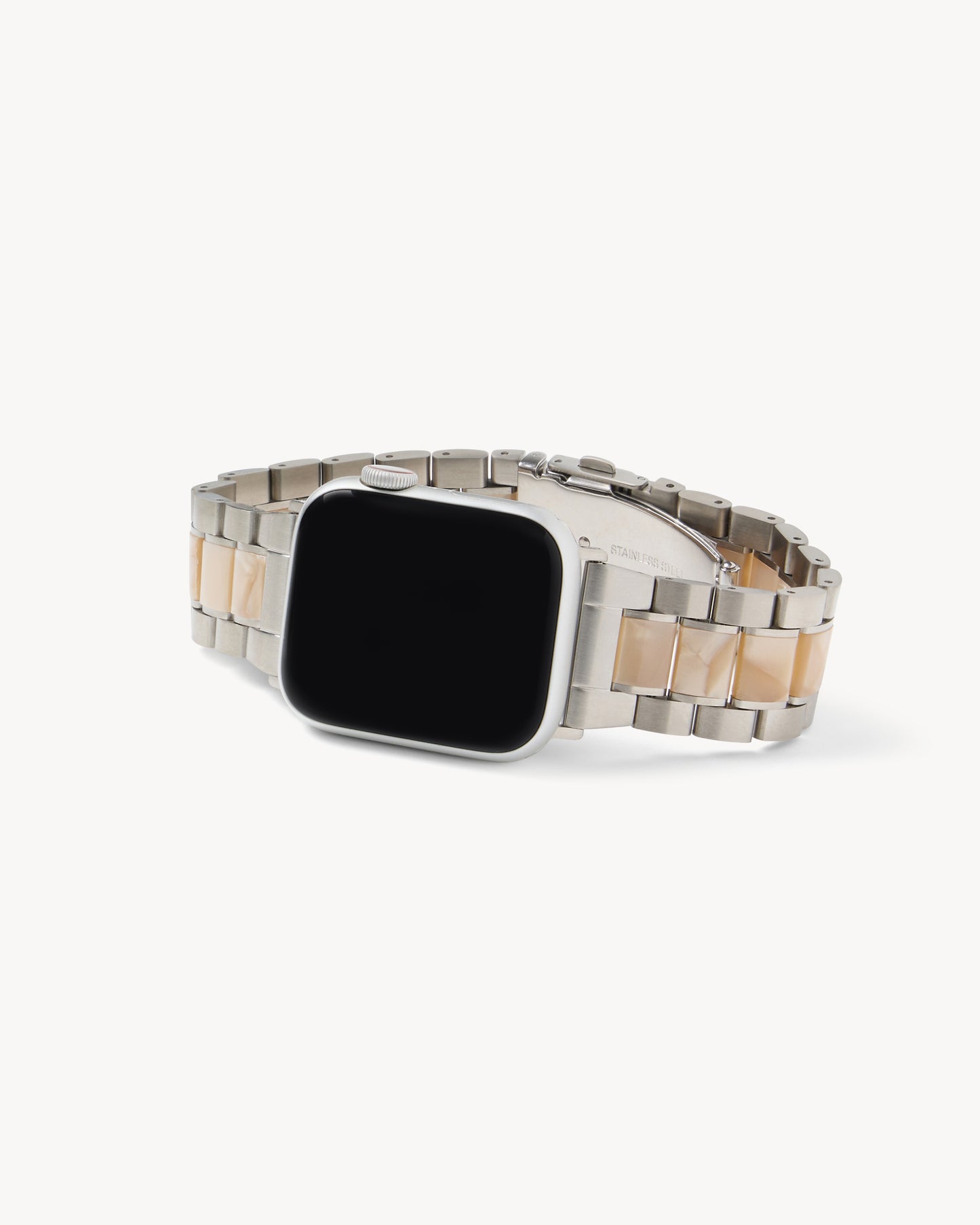 Boyfriend Apple Watch Band in Silver / Sand Shell