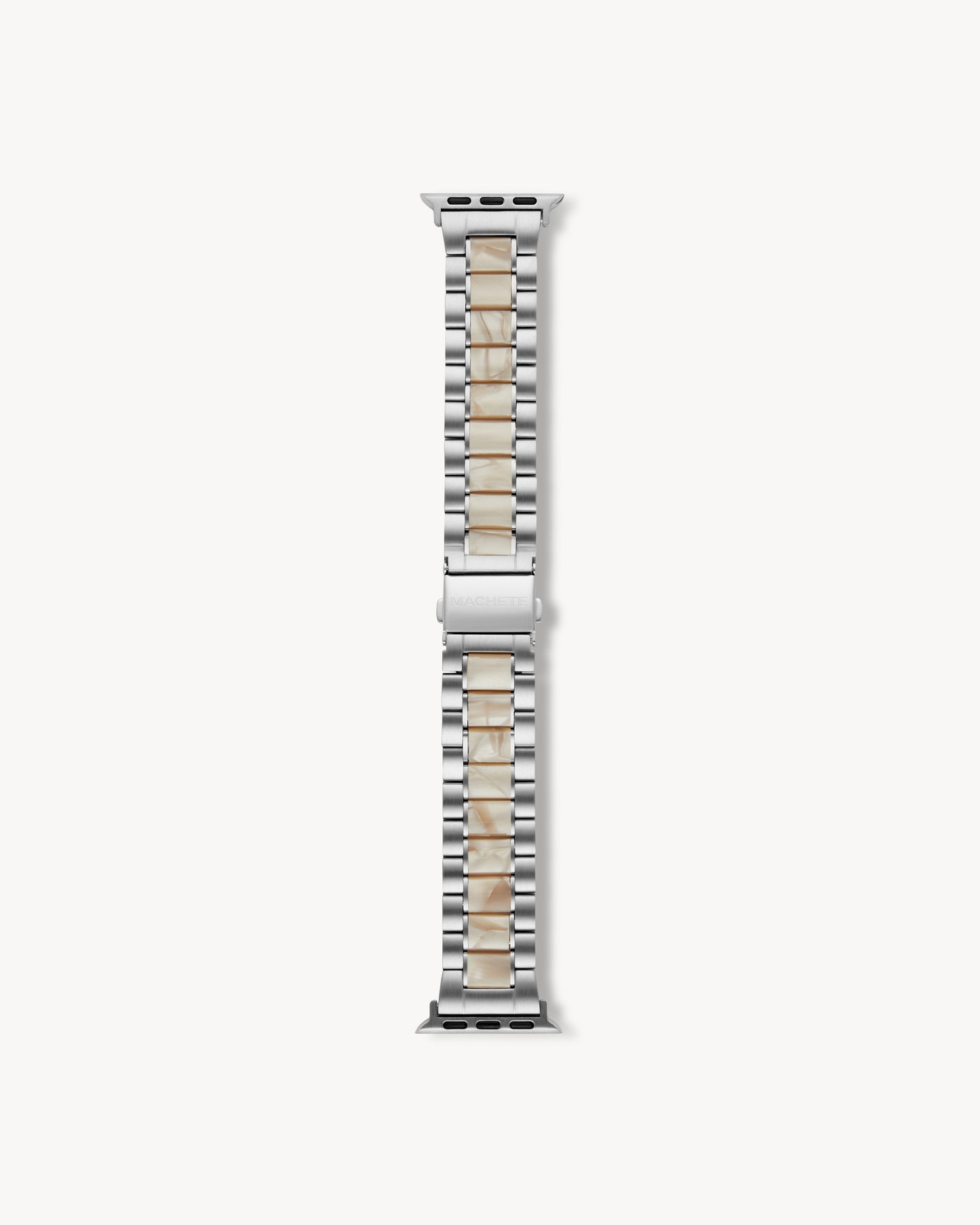 Boyfriend Apple Watch Band in Silver / Sand Shell
