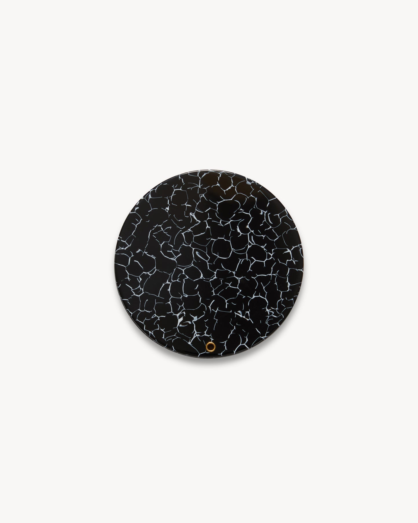 Circle Mirror in Black Marble