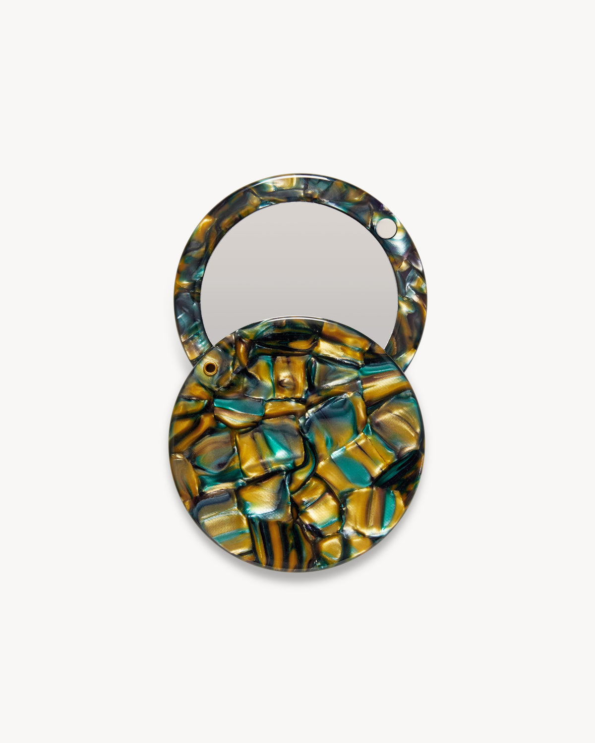 Circle Mirror in Green Tortoise