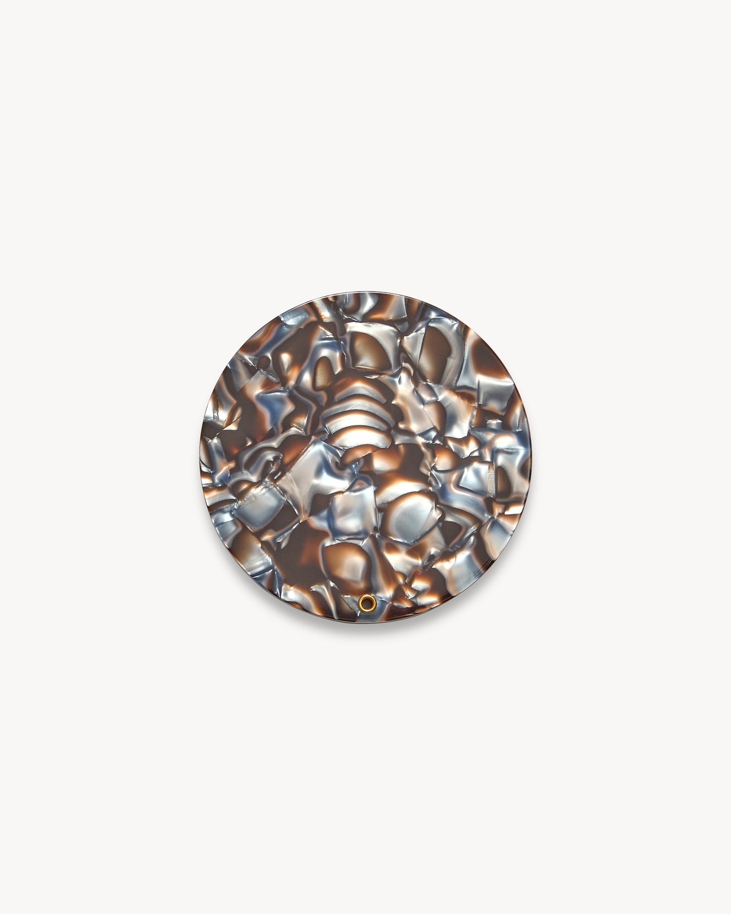Circle Mirror in Blue Horn