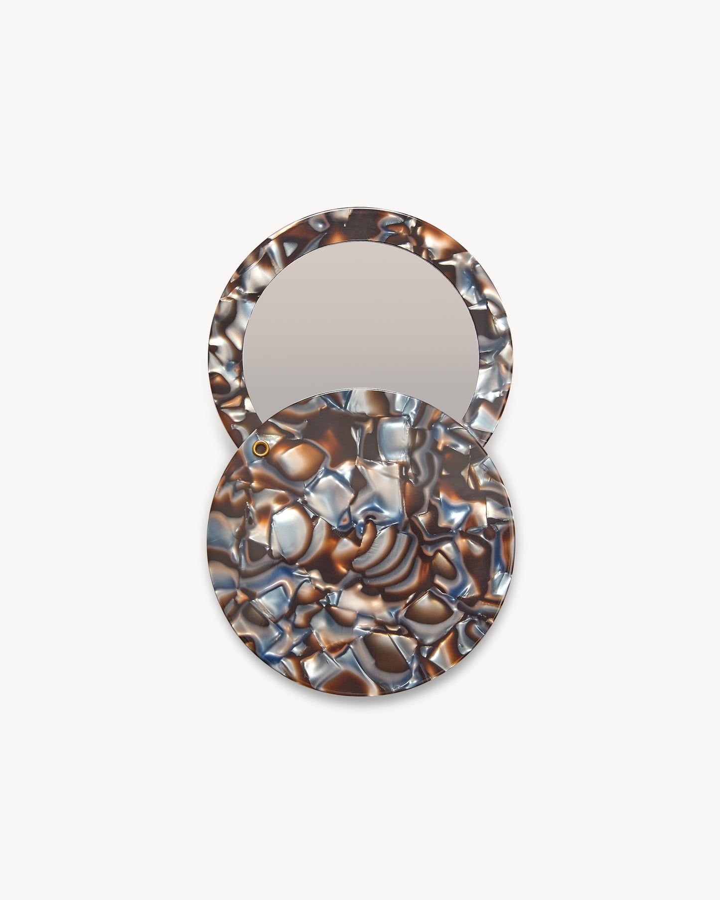 Circle Mirror in Blue Horn