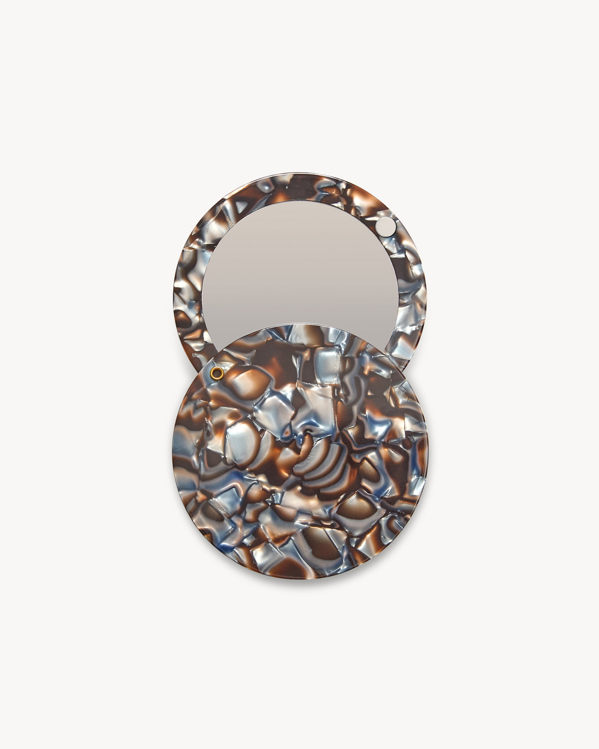 Circle Mirror in Blue Horn