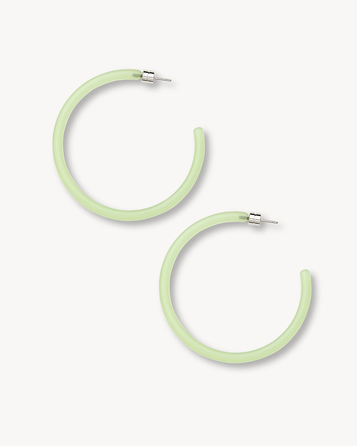 Large Hoops in Light Green