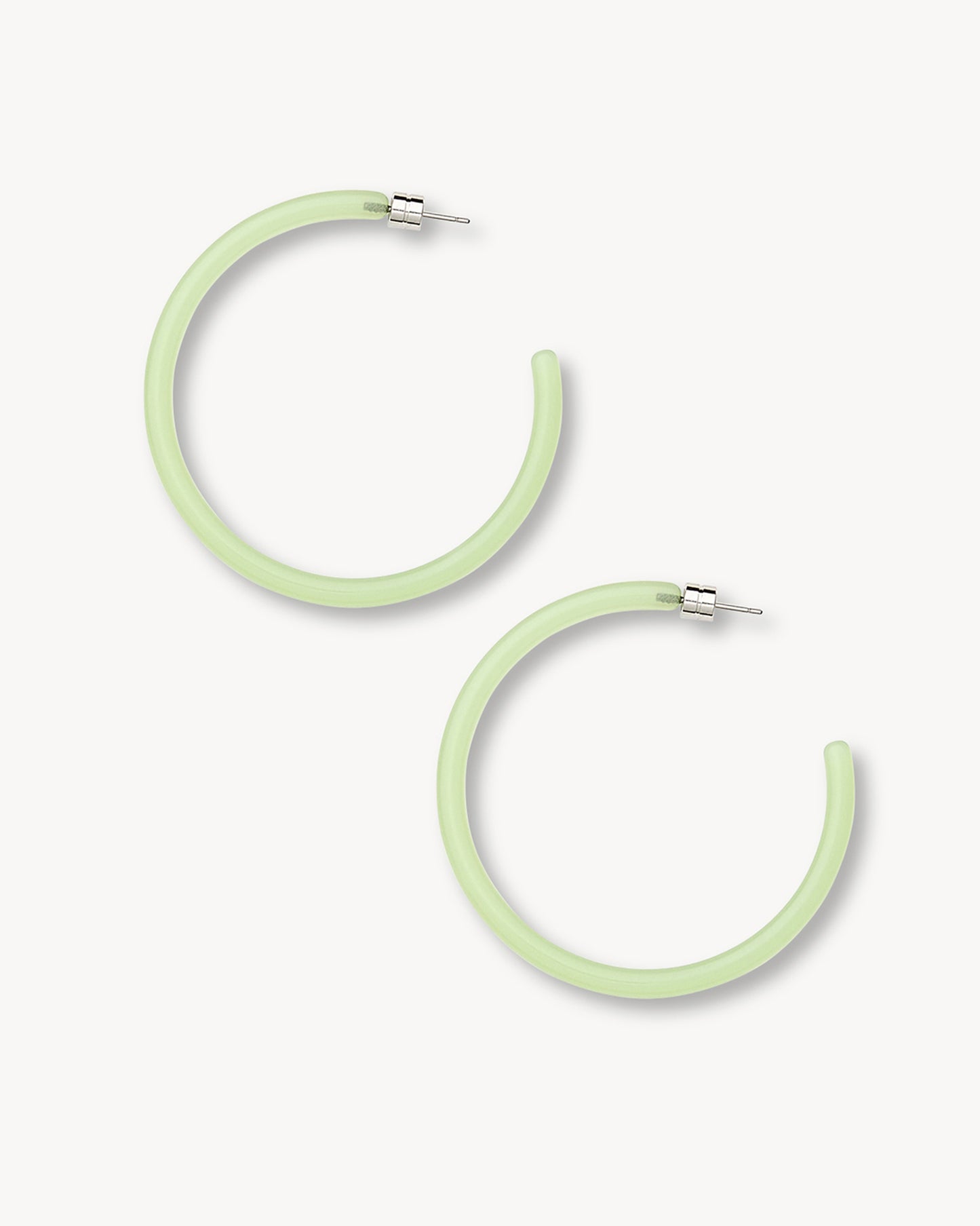 Large Hoops in Light Green