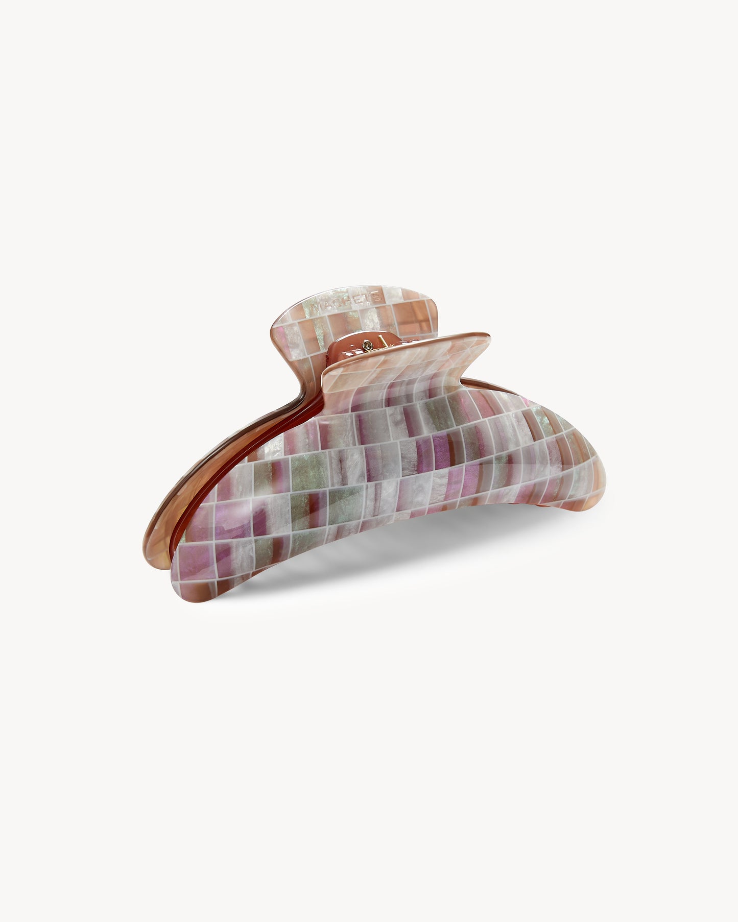 Jumbo Heirloom Claw in Brown Shell Checker
