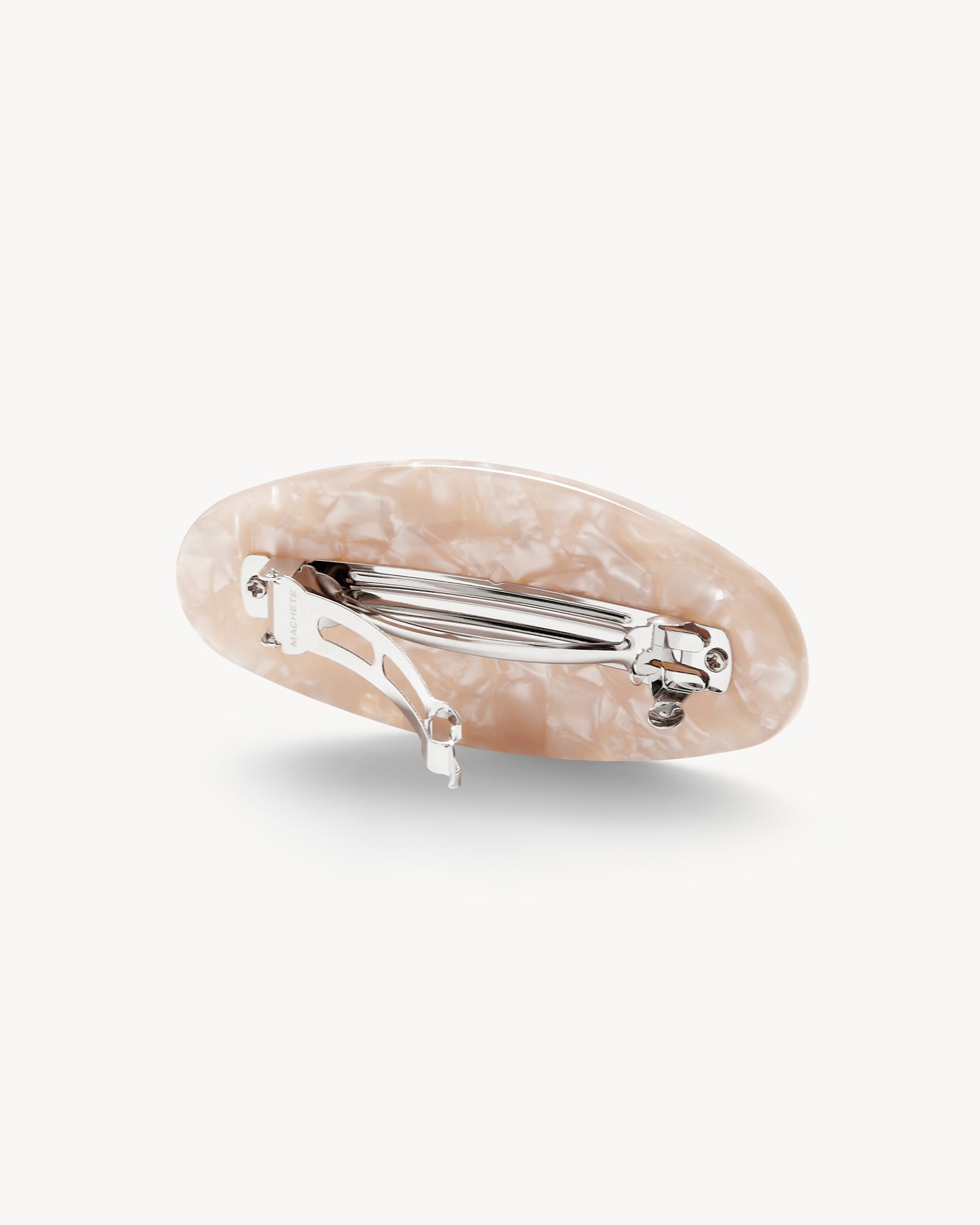 Jumbo Oval Barrette in Peach Shell