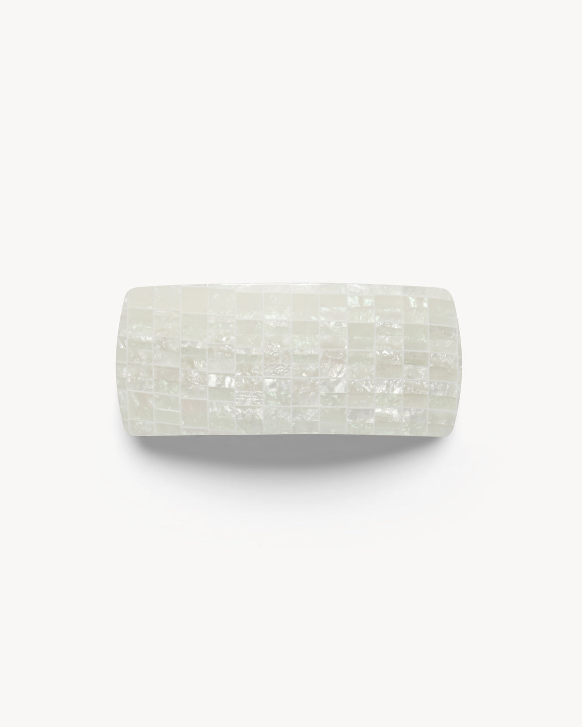 Jumbo Box Barrette in Opalite Shell Checker