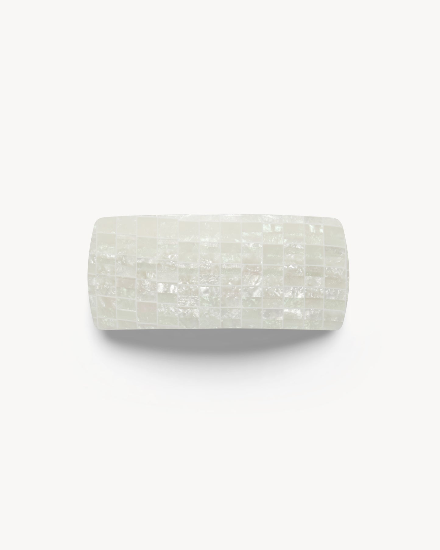 Jumbo Box Barrette in Opalite Shell Checker