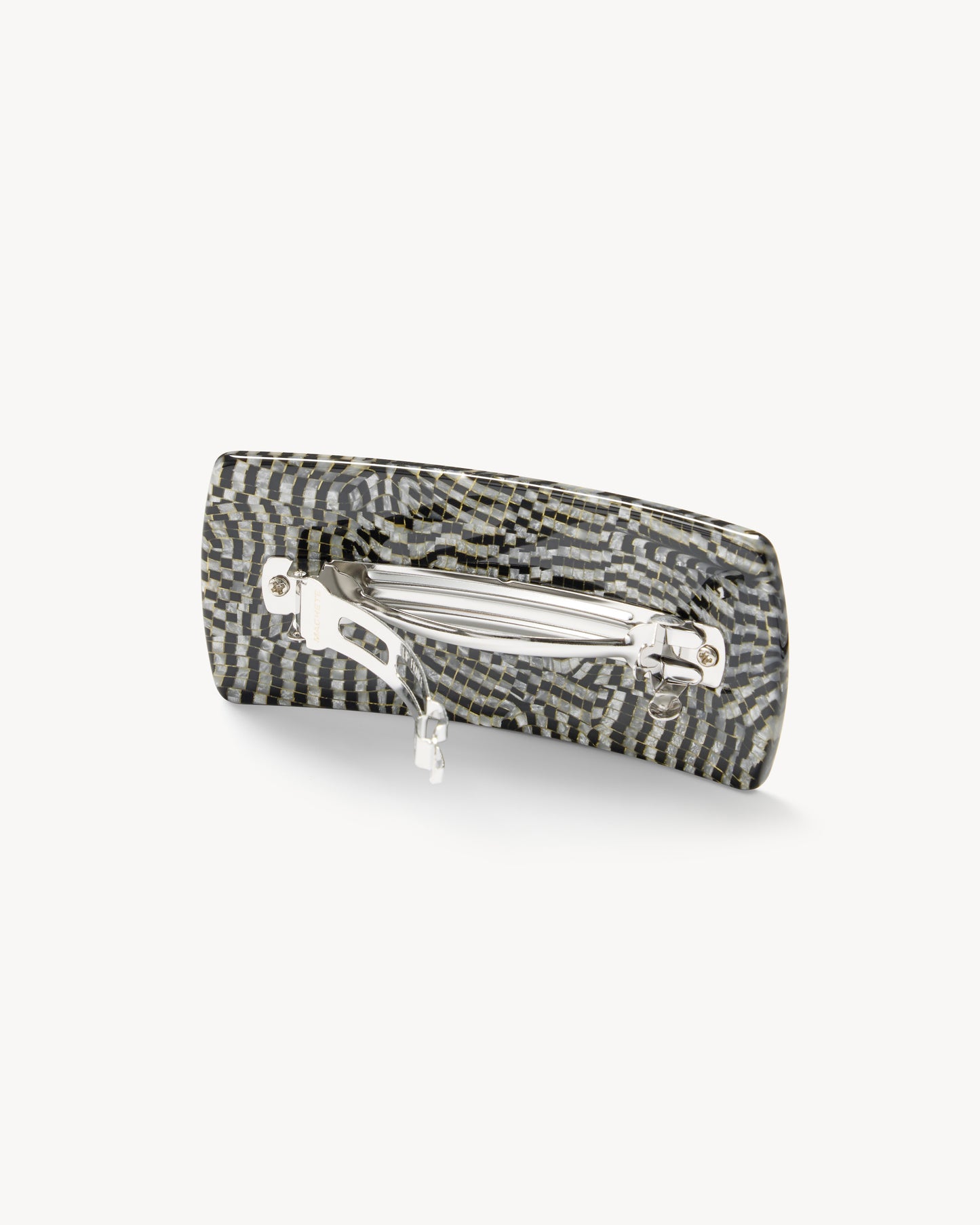 Jumbo Box Barrette in Perle Noir