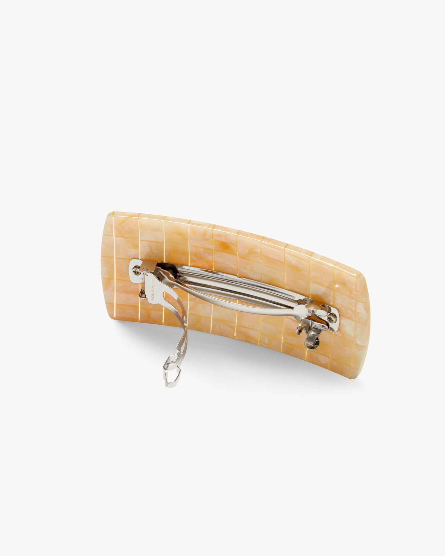 Jumbo Box Barrette in Sea Shell Checker