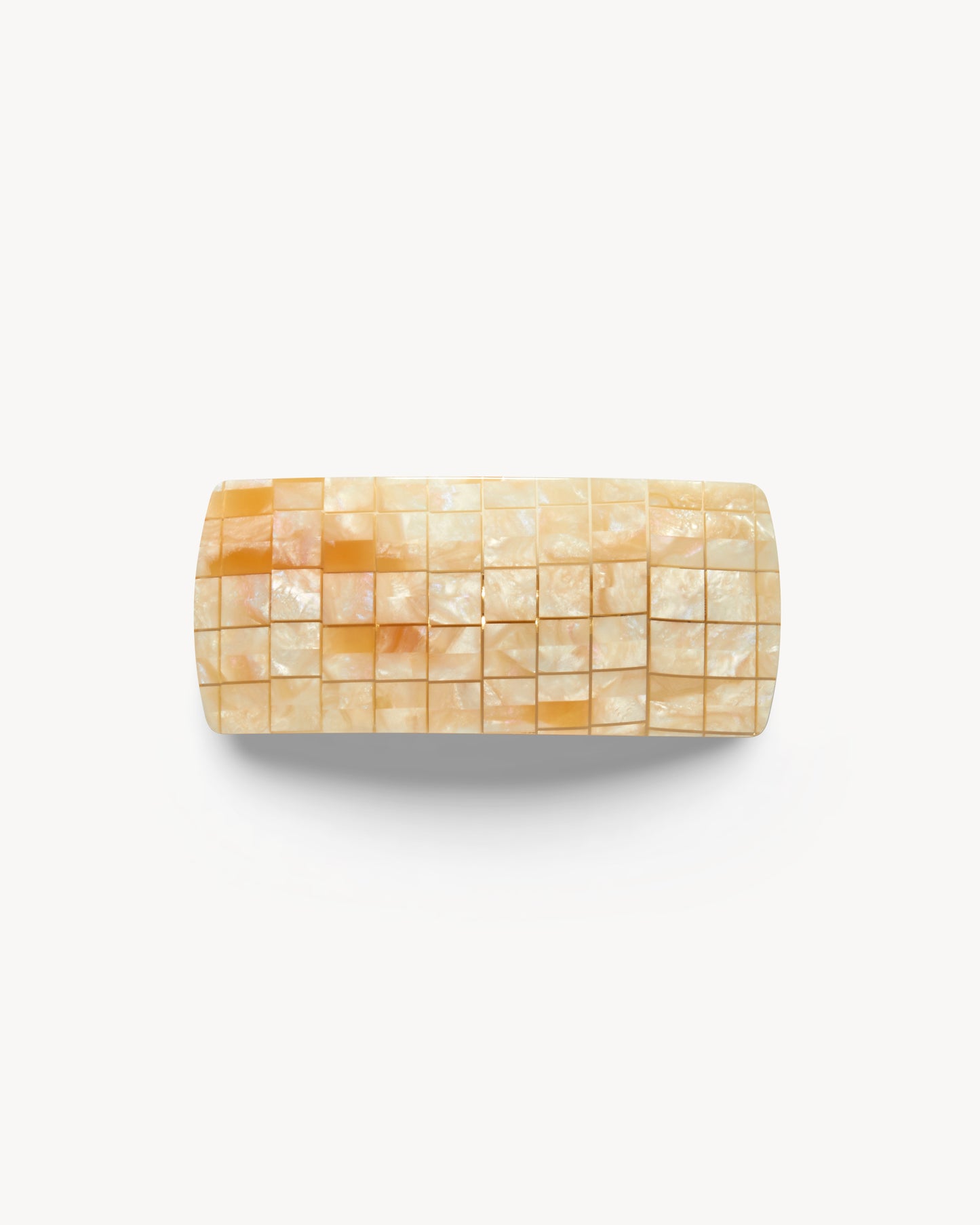 Jumbo Box Barrette in Sea Shell Checker