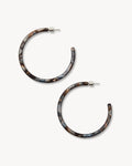 Large Hoops in Blue Horn