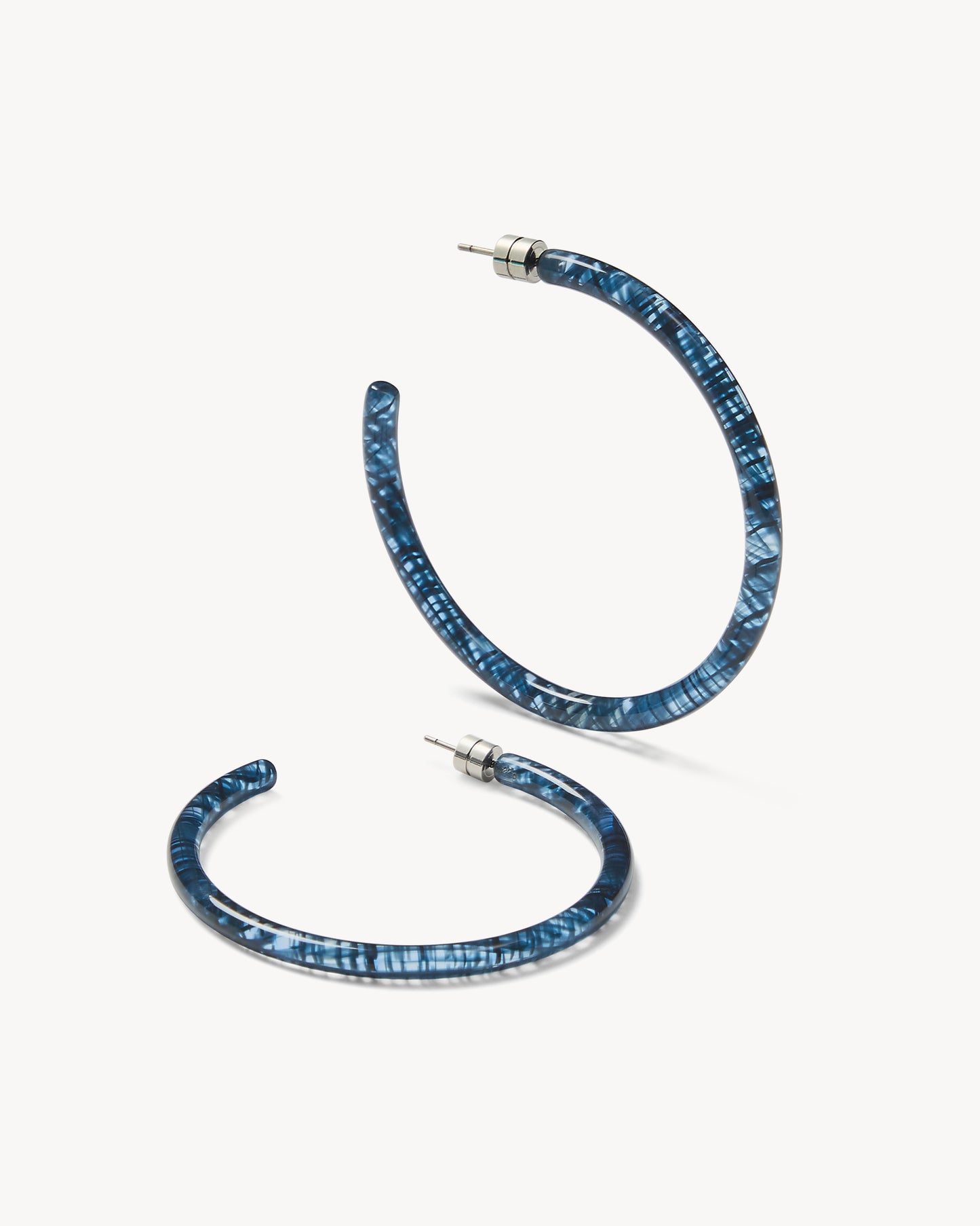 Large Hoops in Chambray