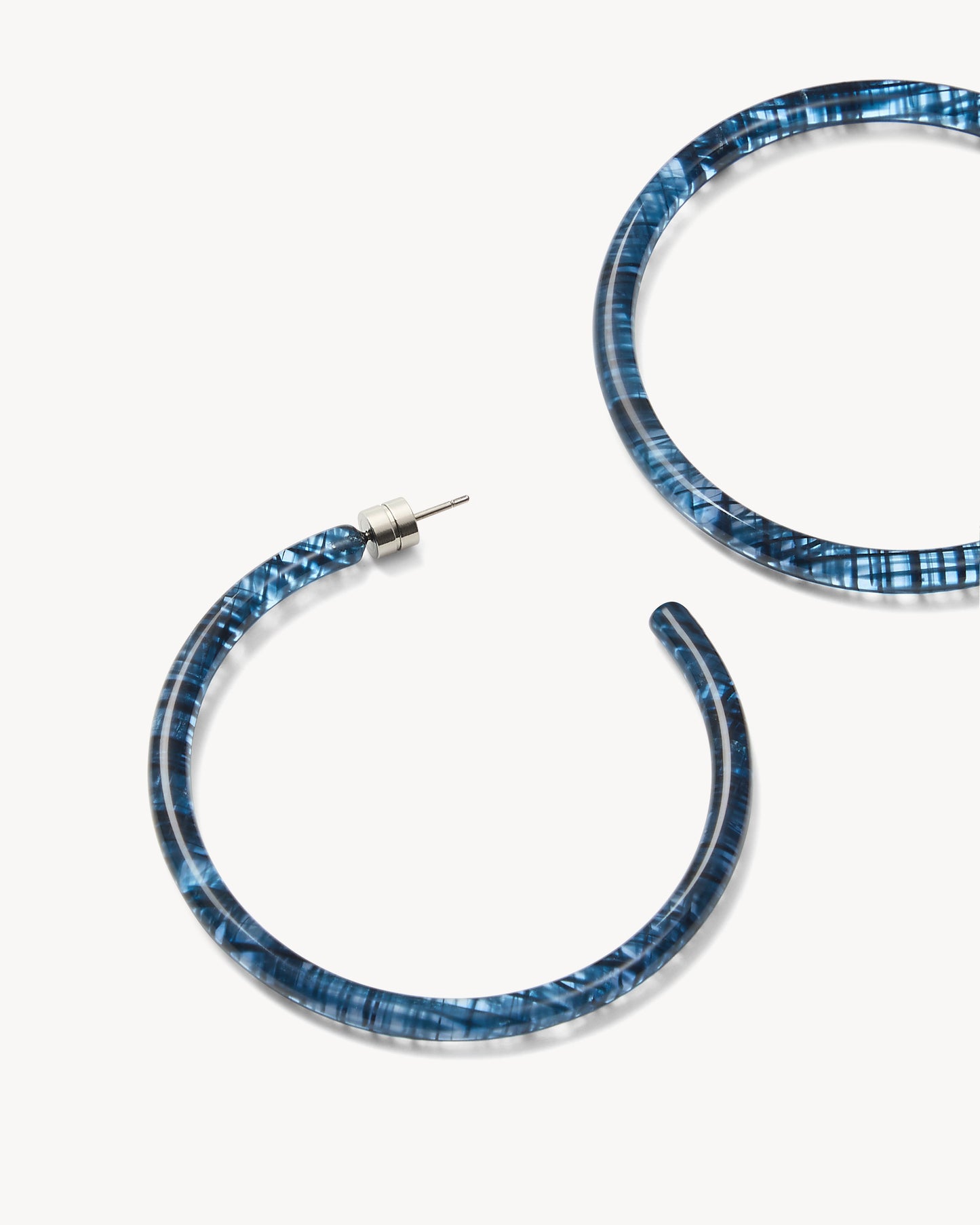 Large Hoops in Chambray