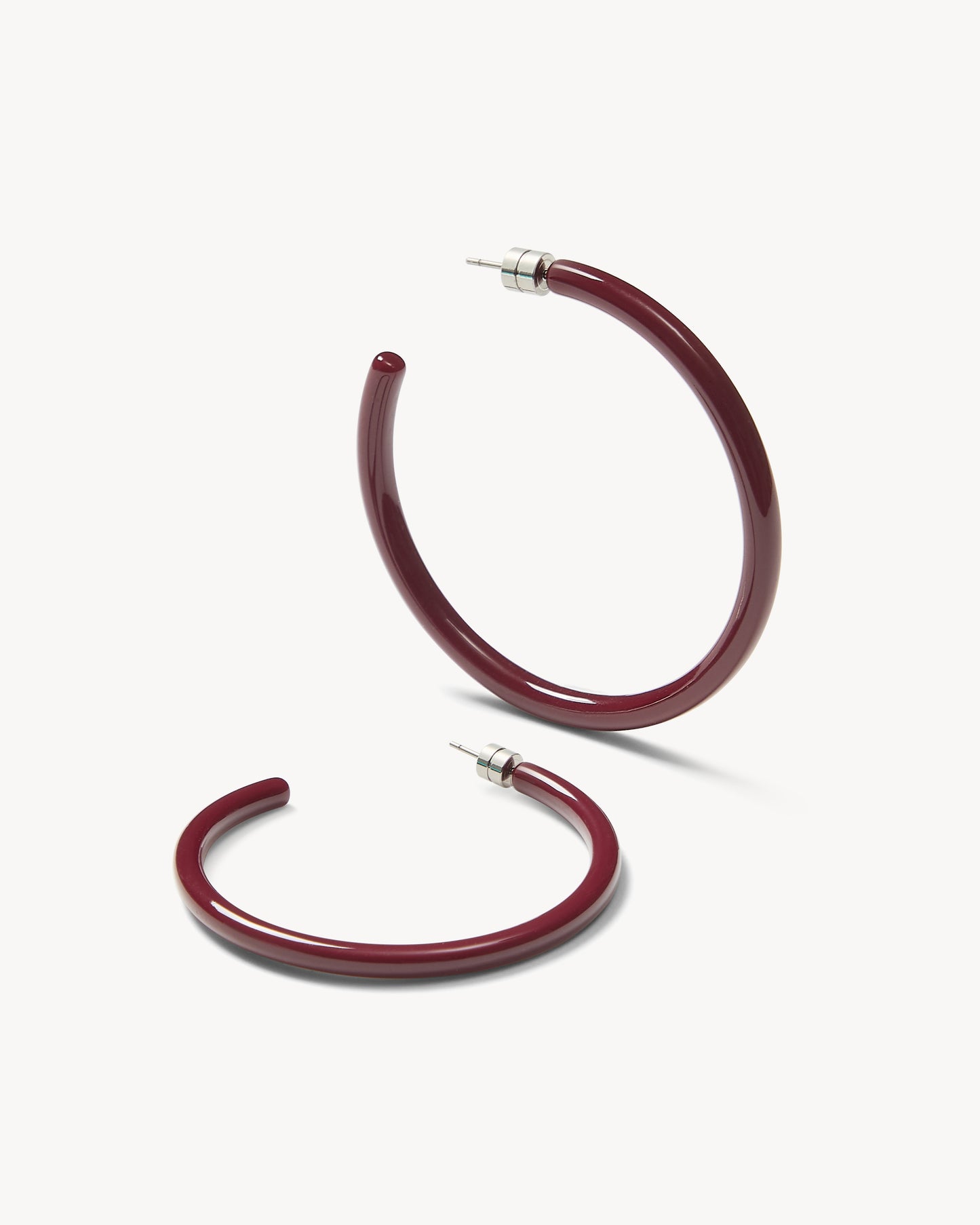 Large Hoops in Oxblood