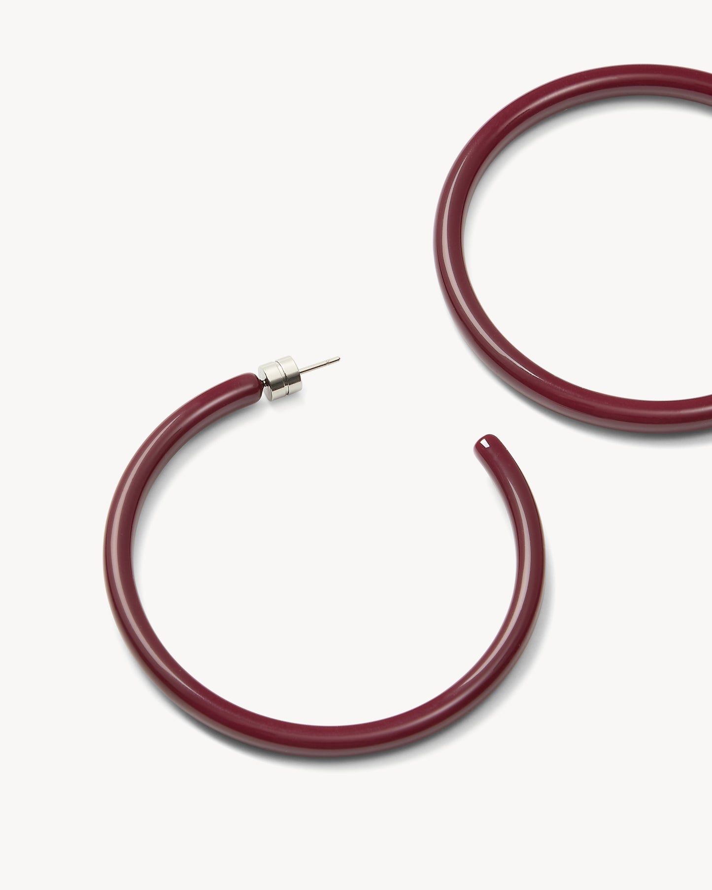 Large Hoops in Oxblood