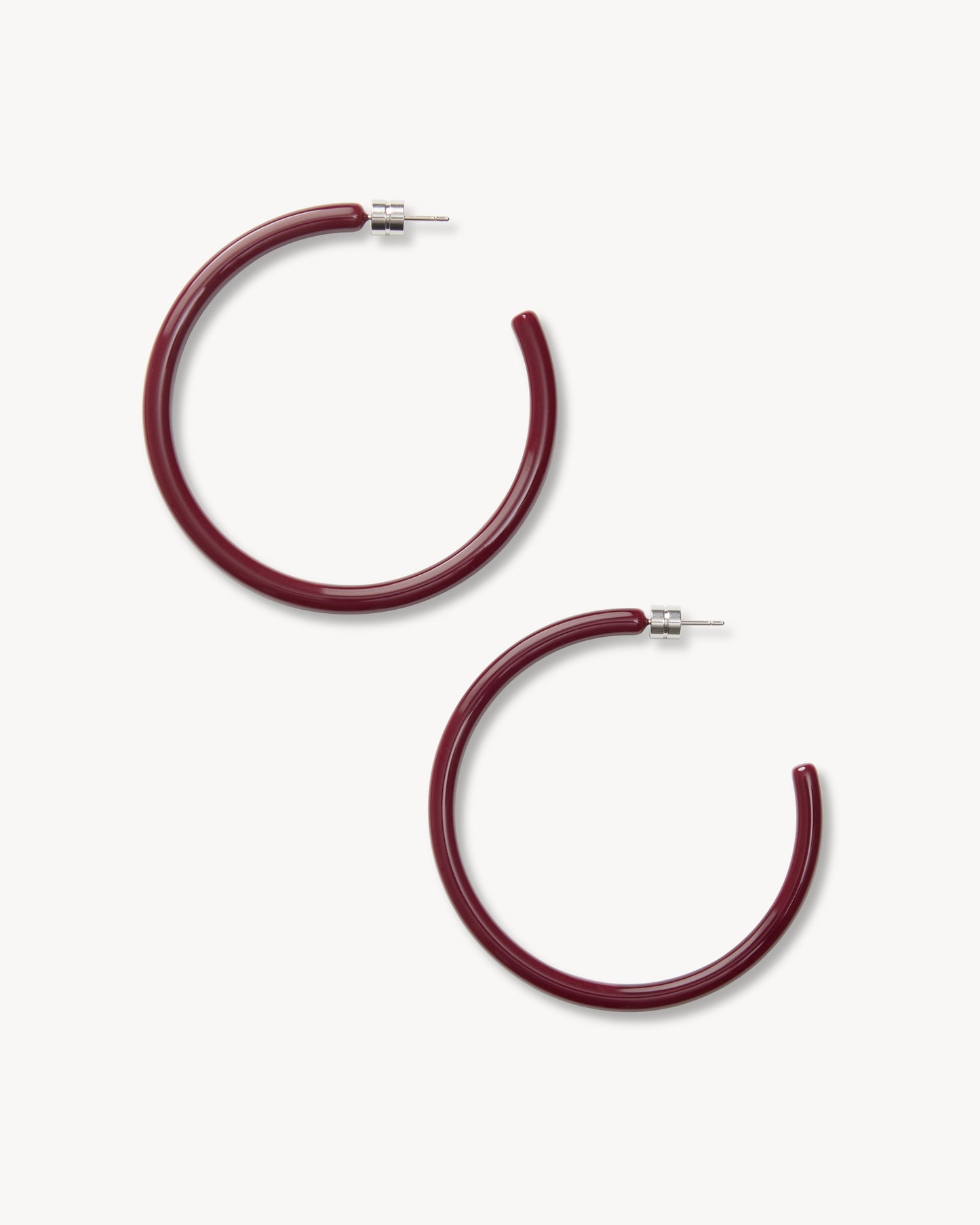 Large Hoops in Oxblood