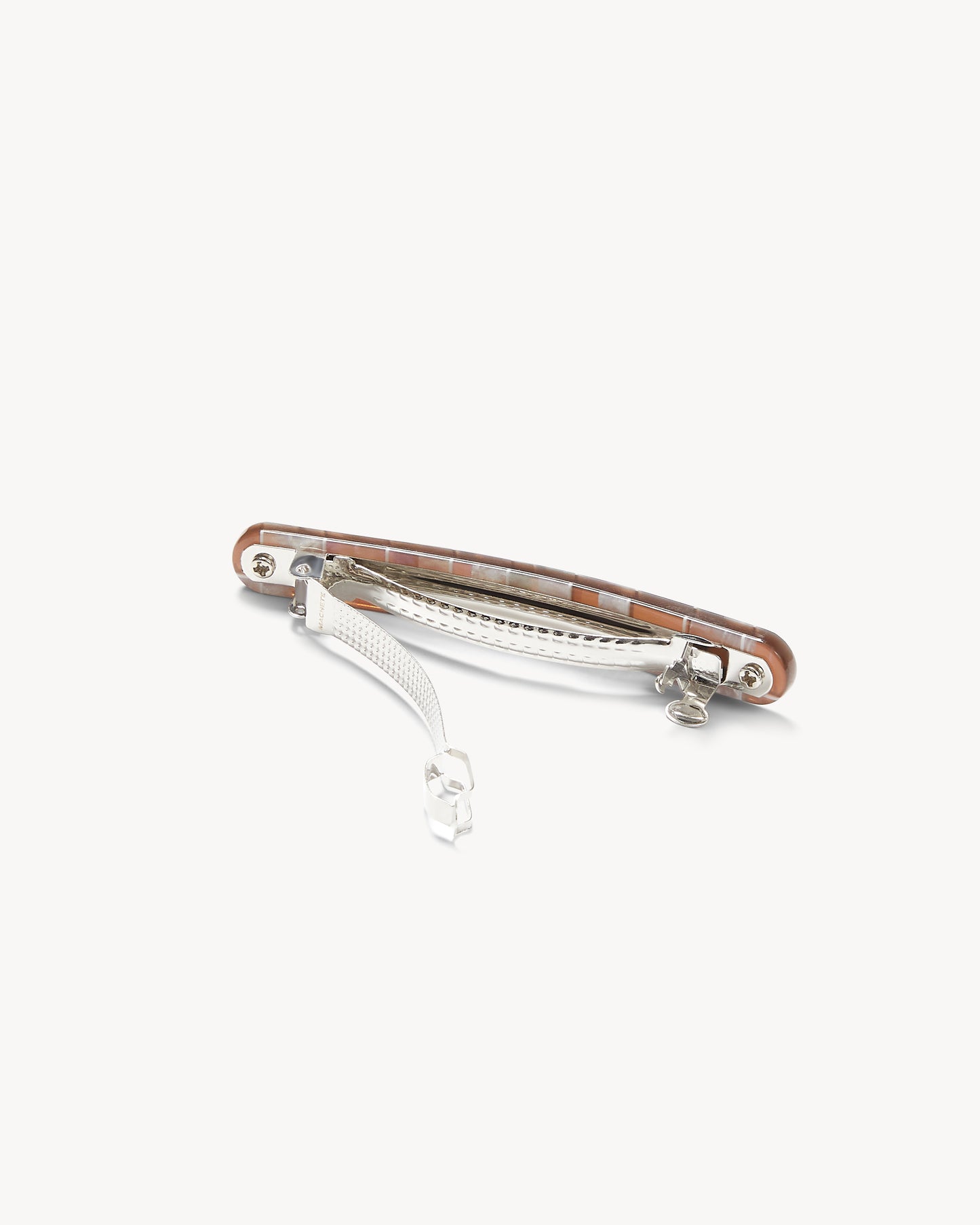 Midi Paris Barrette in Brown Shell Checker
