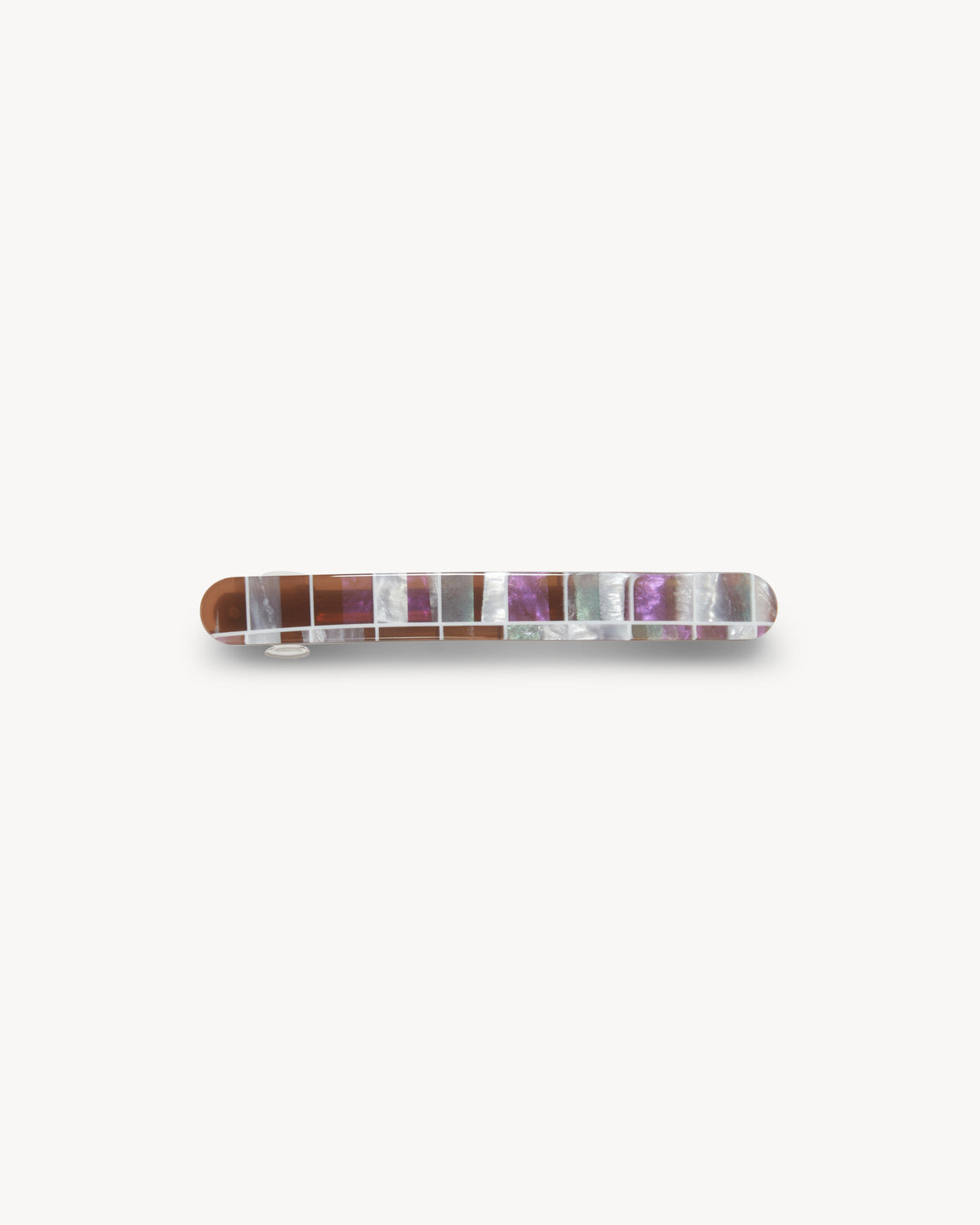 Midi Paris Barrette in Brown Shell Checker