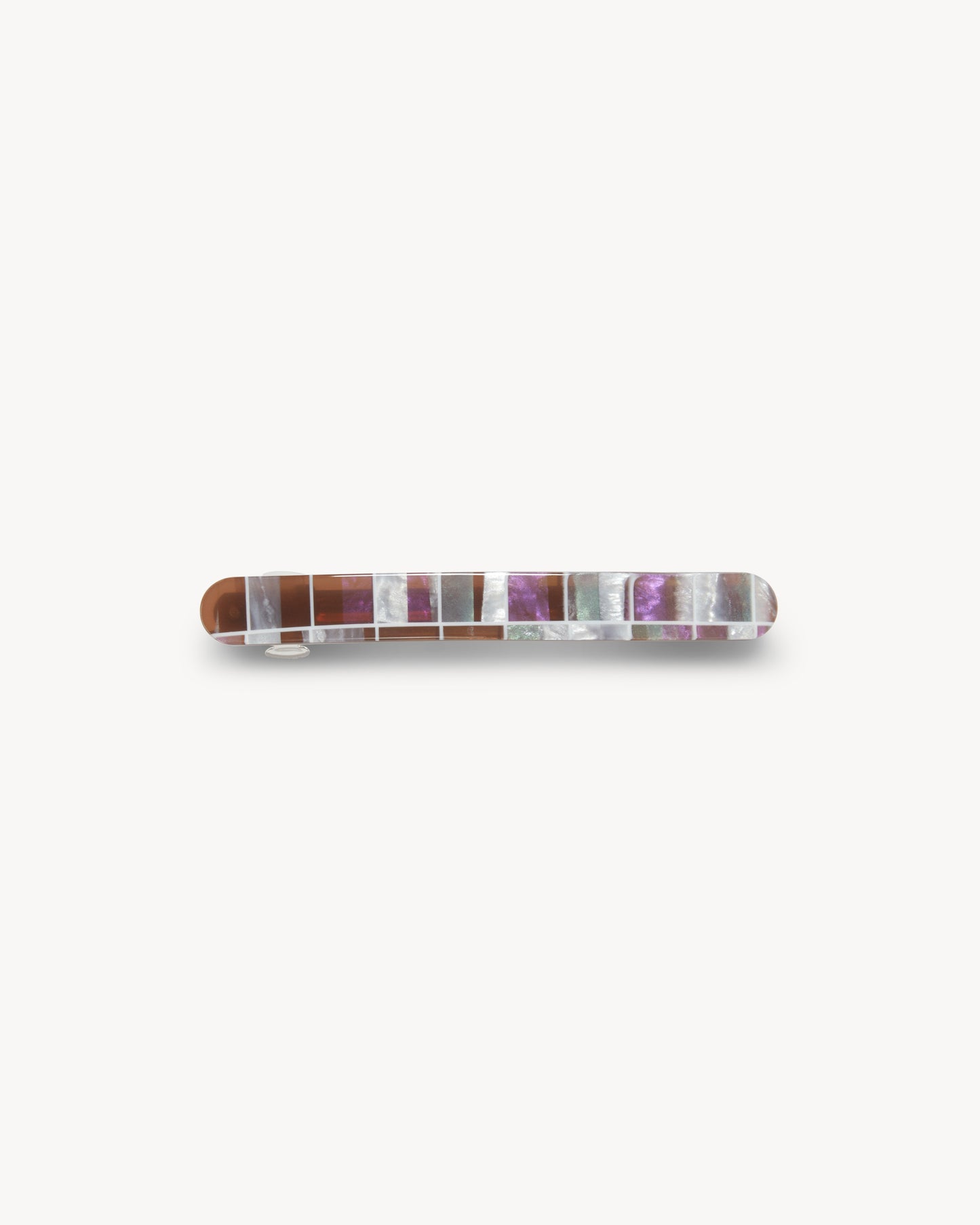 Midi Paris Barrette in Brown Shell Checker
