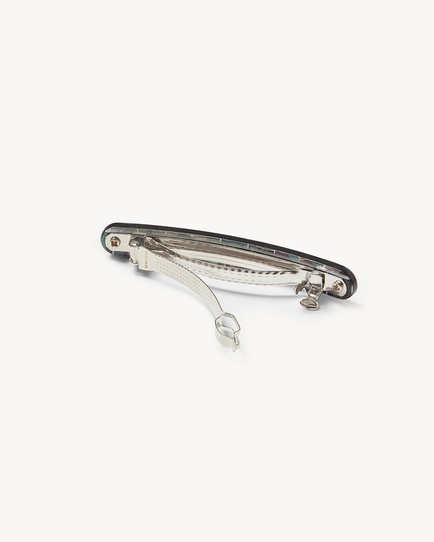 Midi Paris Barrette in Terre Shell Checker
