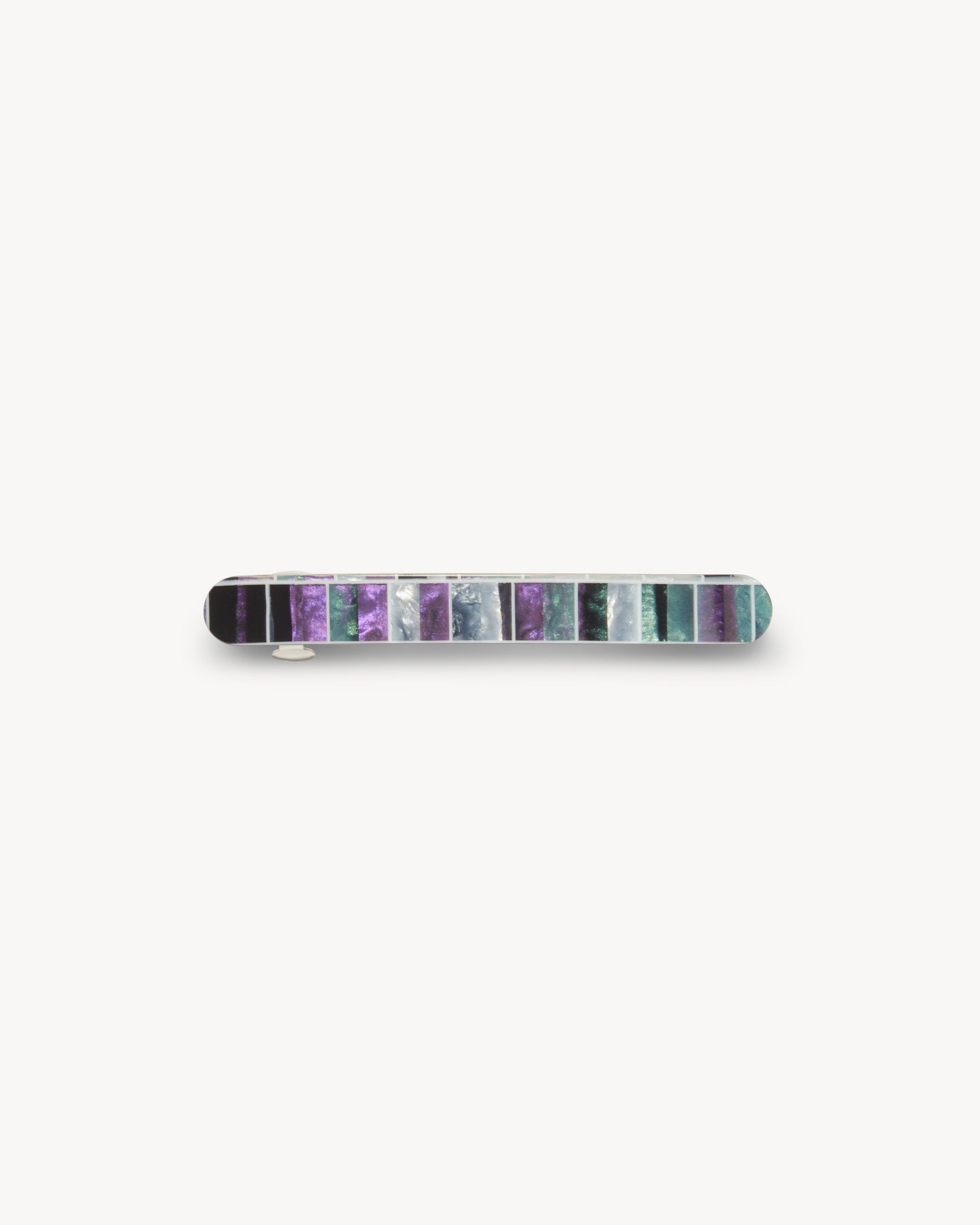 Midi Paris Barrette in Terre Shell Checker