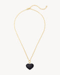 Midi Heart Pendant Necklace in Black