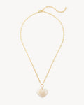 Midi Heart Pendant Necklace in White Shell