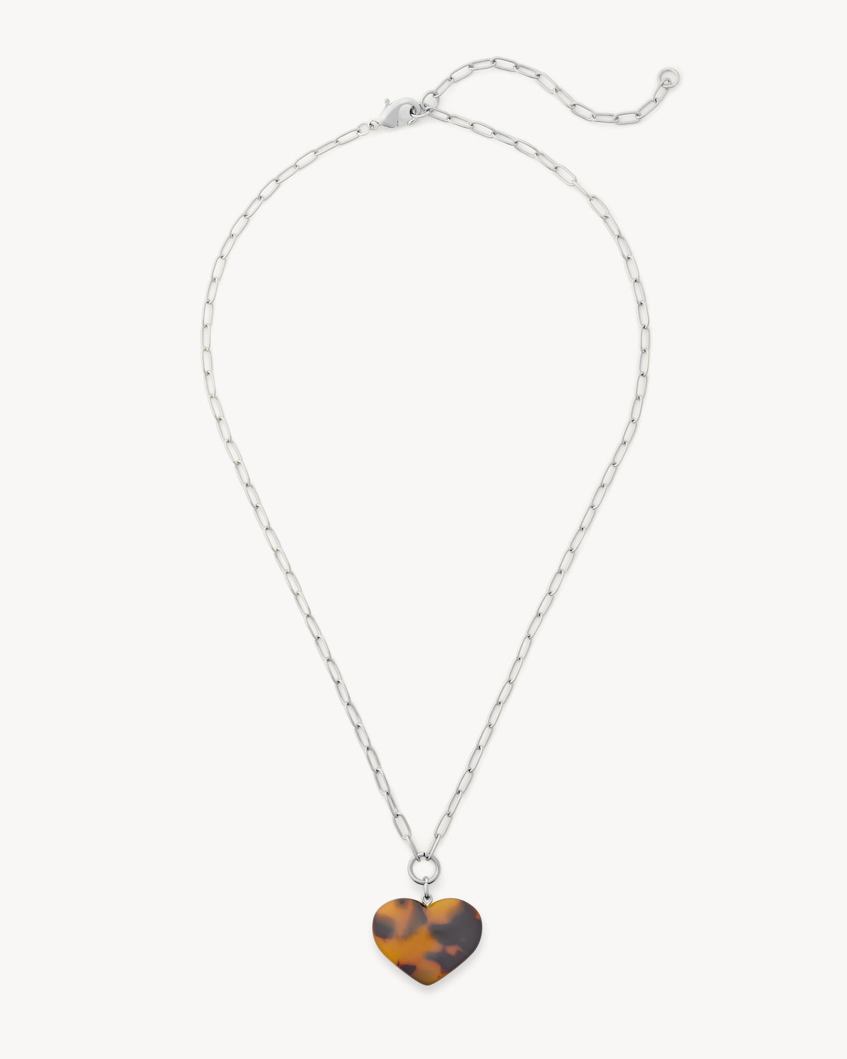 Midi Heart Pendant Necklace in Classic Tortoise