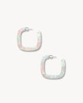 Midi Square Hoops in Astral Mint
