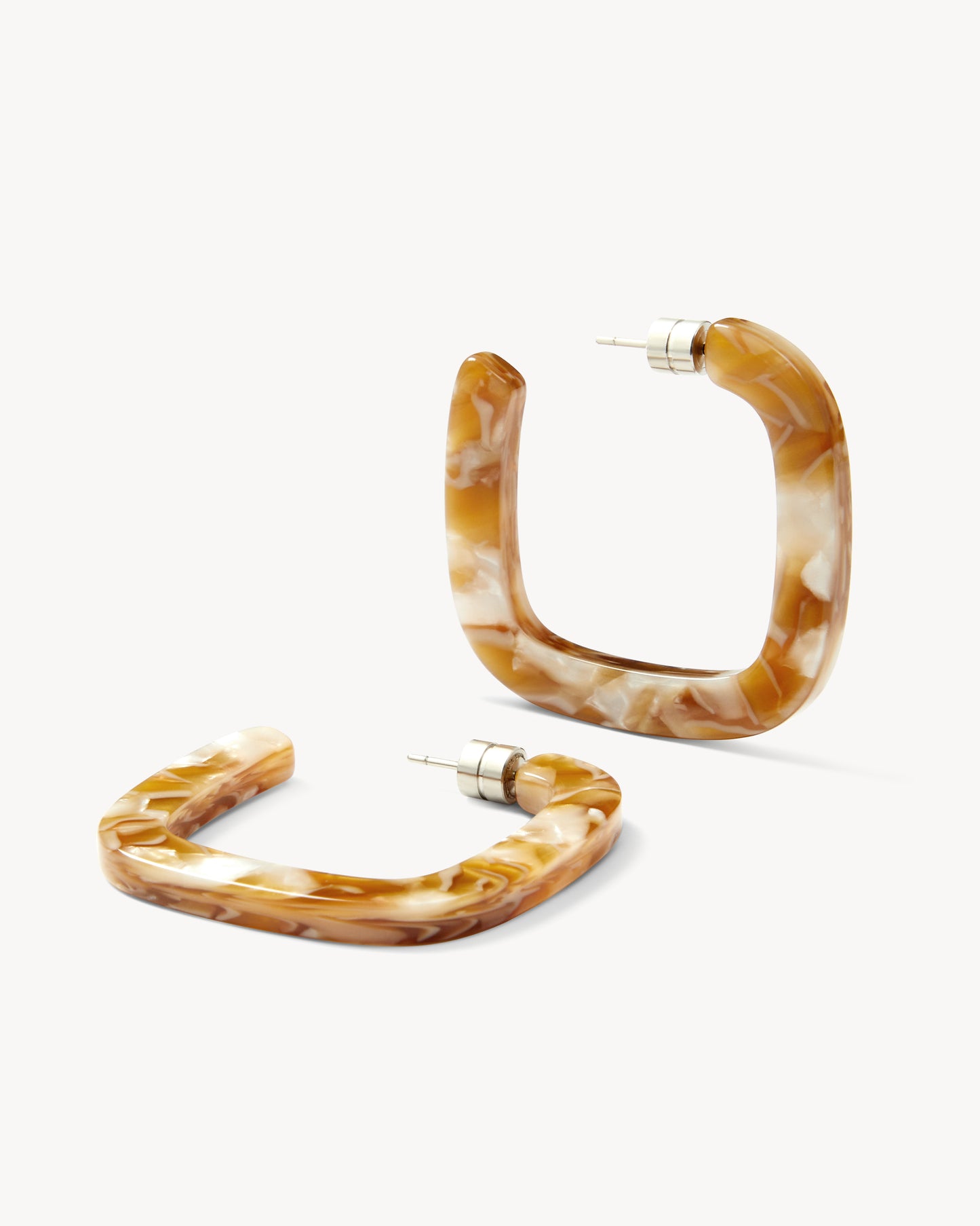 Midi Square Hoops in Baja Tortoise
